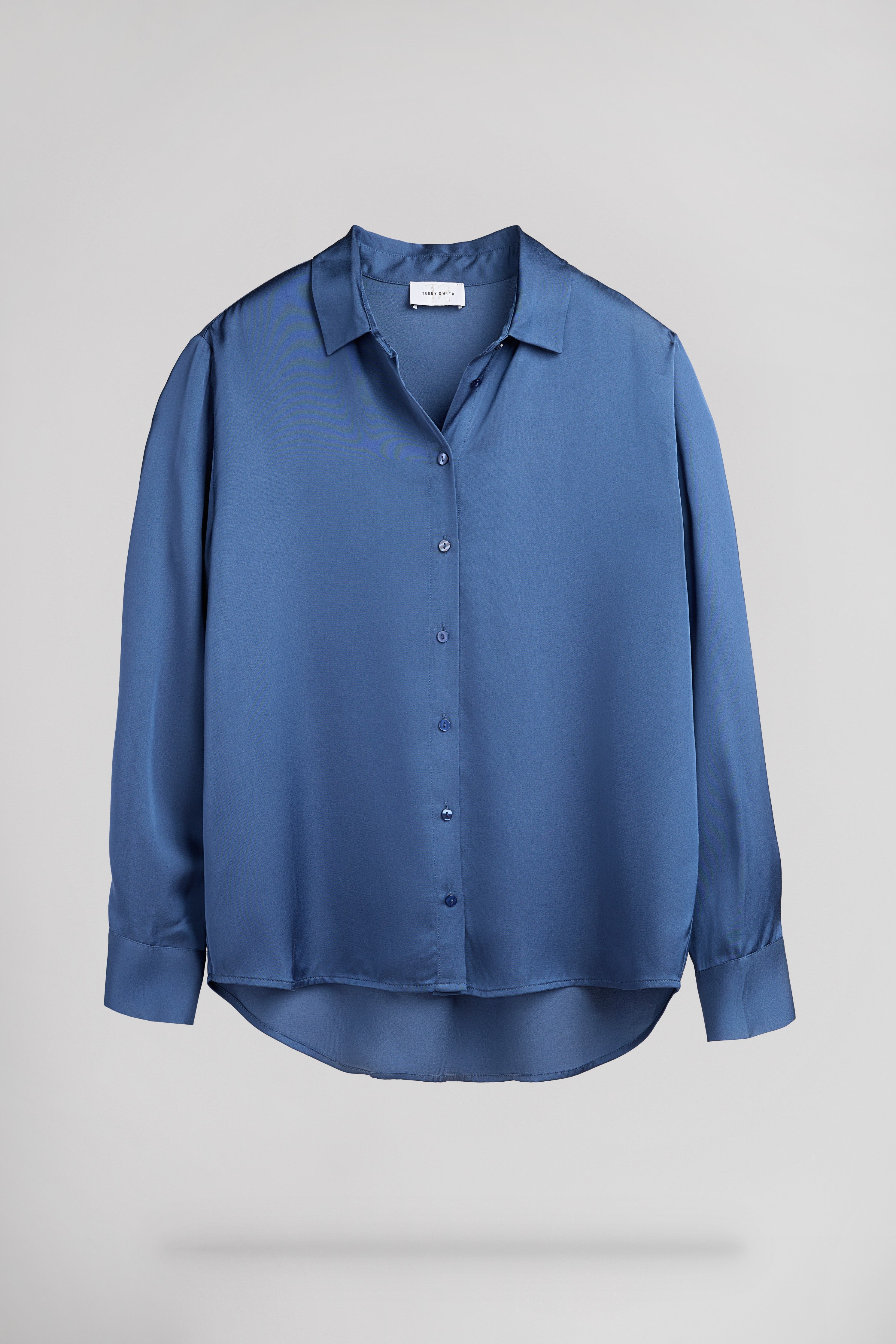 Teddy Smith C-LEO chemise indigo satin viscose