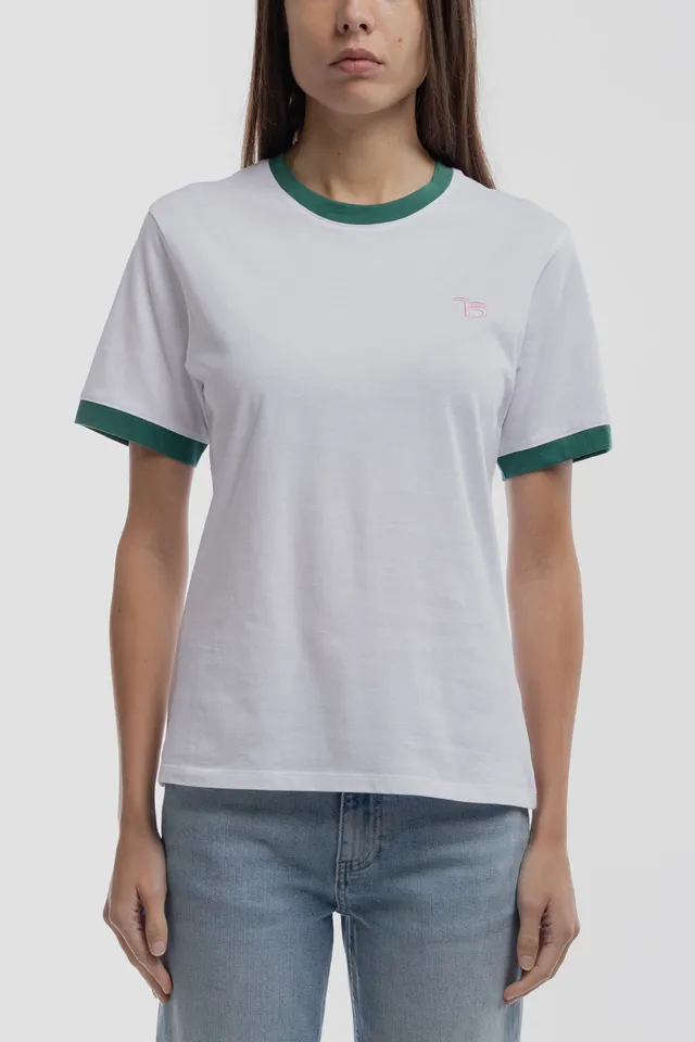 Teddy Smith T-Rin t-shirt femme blanc col contrasté
