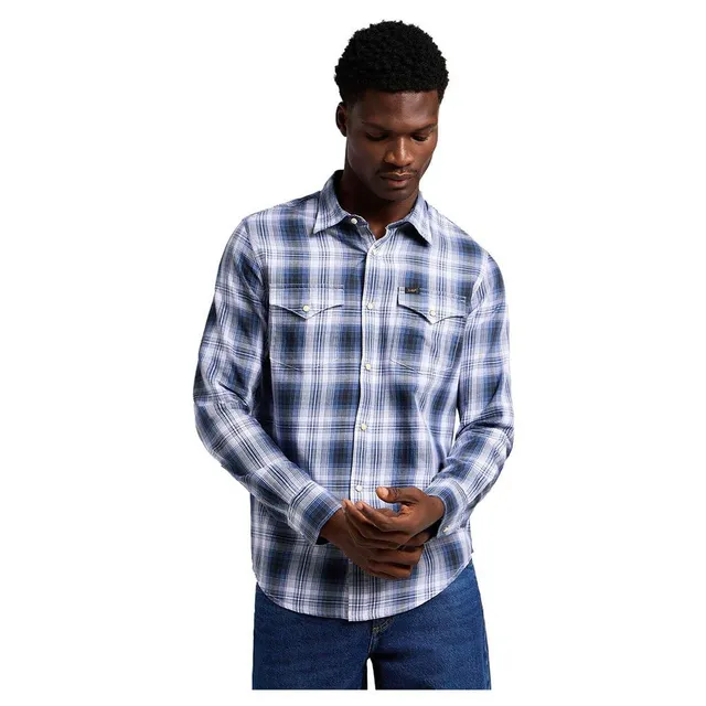 Lee Clean Western chemise homme Drama Blue coupe regular