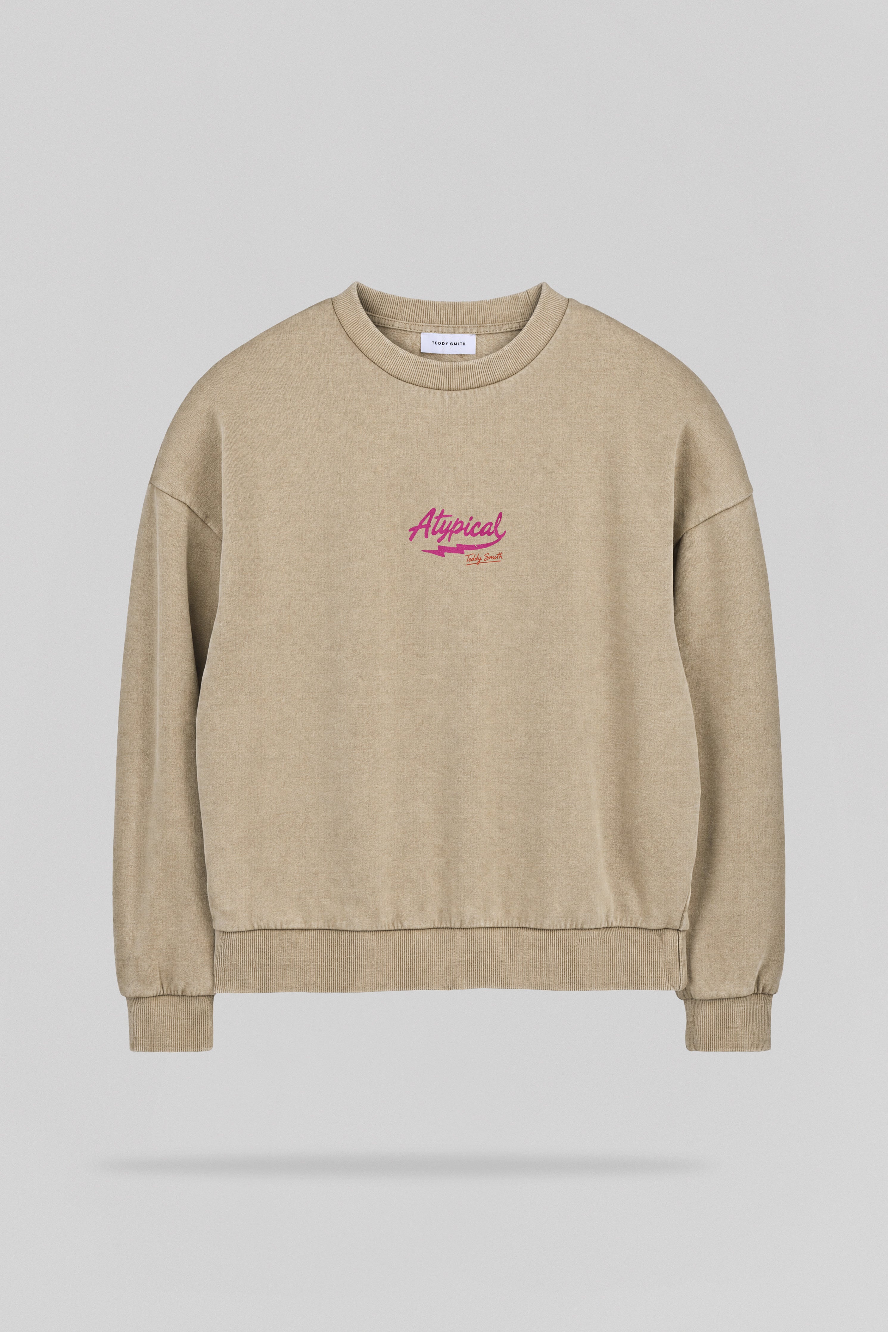 Teddy Smith S-Atypical RC sweat beige col rond femme