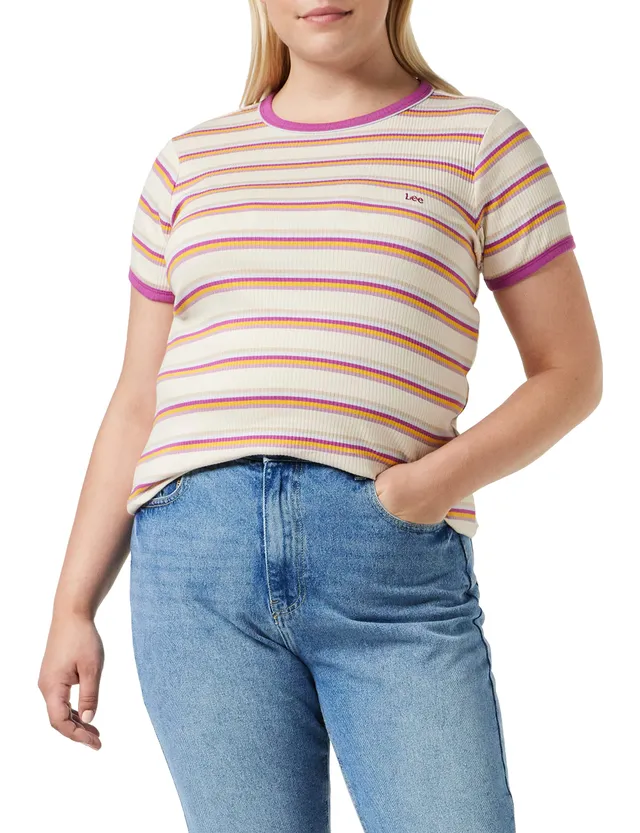 Lee Stripe Tee t-shirt femme rayures thé doré