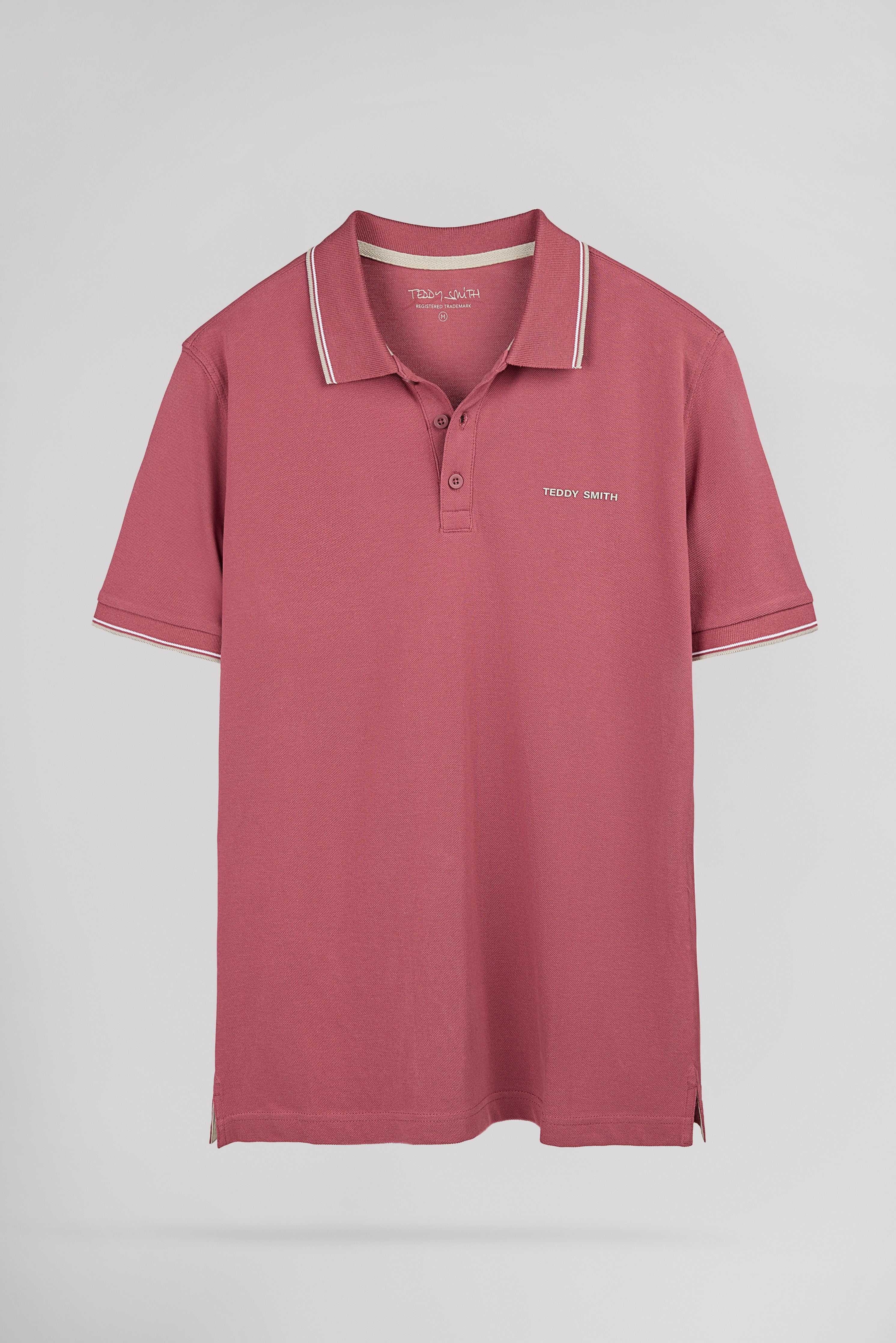 Teddy Smith Pasian 2 MC polo piqué Framboise Foncé