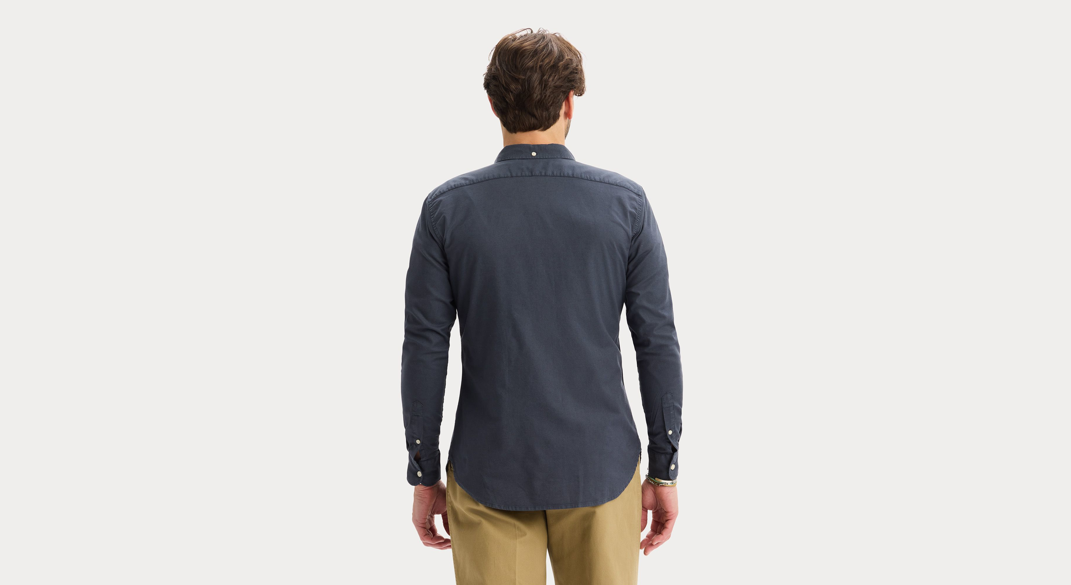 Dockers Oxford chemise homme bleue slim manches longues
