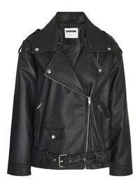Noisy May veste cuir agneau zippée coupe serrée