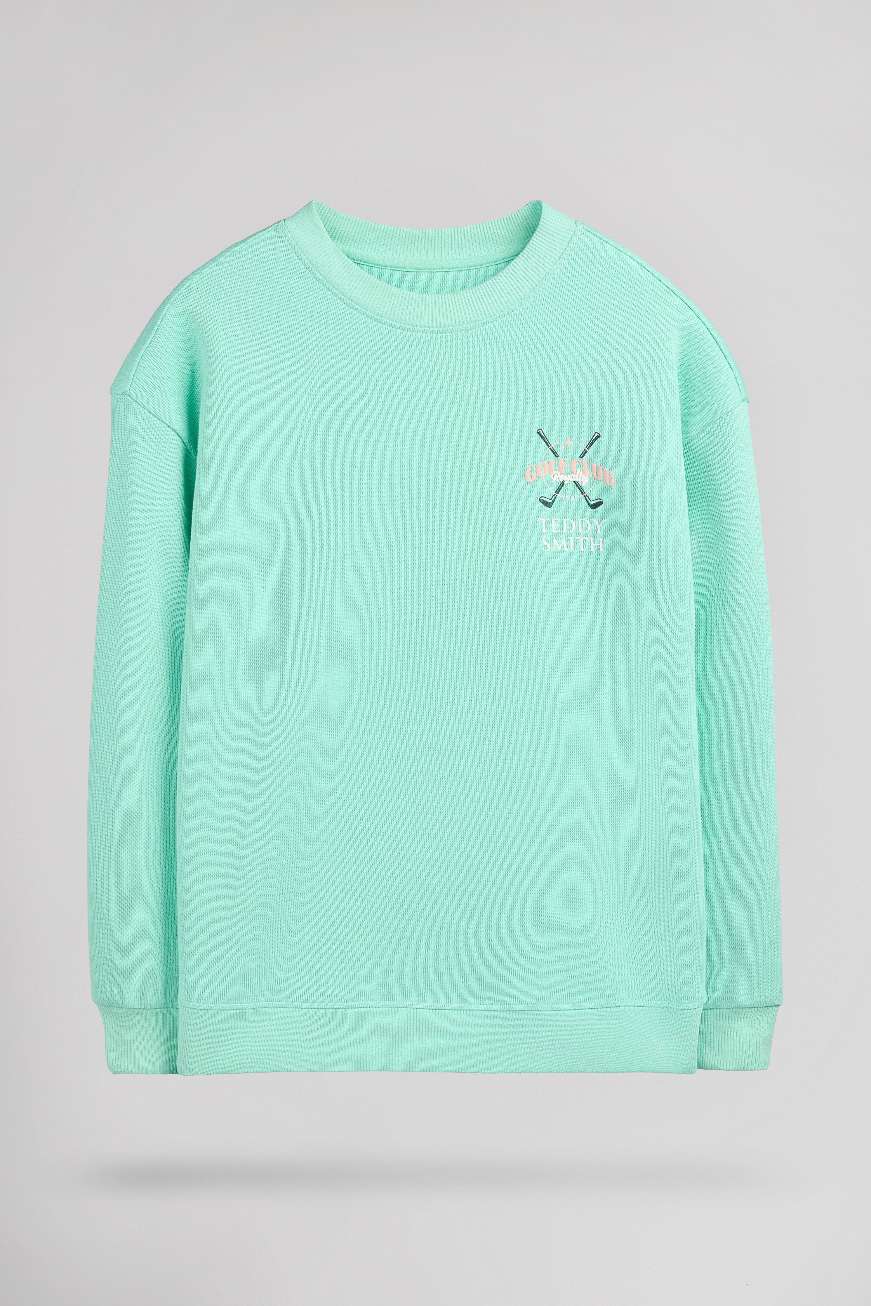 Teddy Smith S-Damien sweat vert menthe enfant texturé