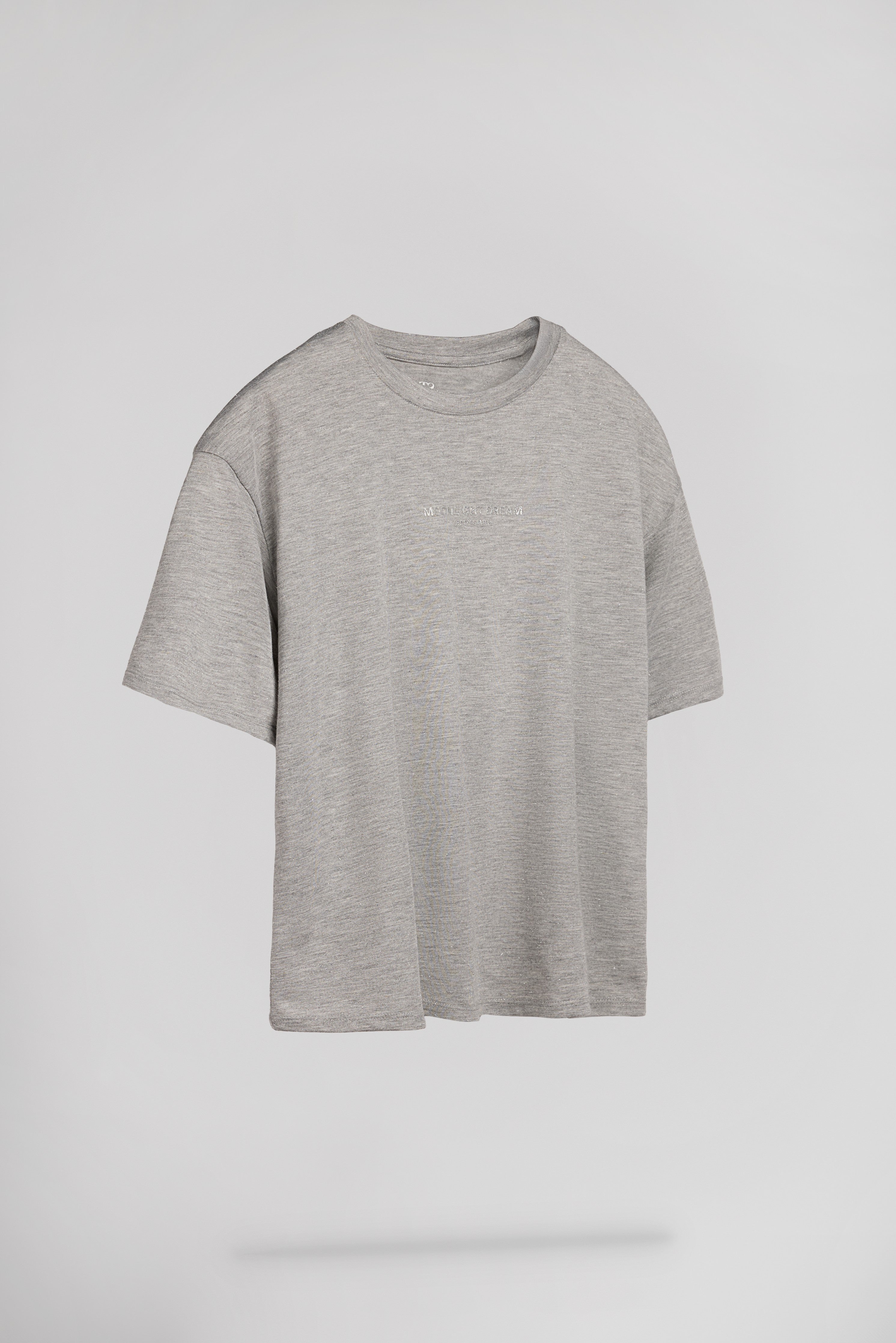 Teddy Smith T-LOUANE MC t-shirt femme gris chiné fil métallisé