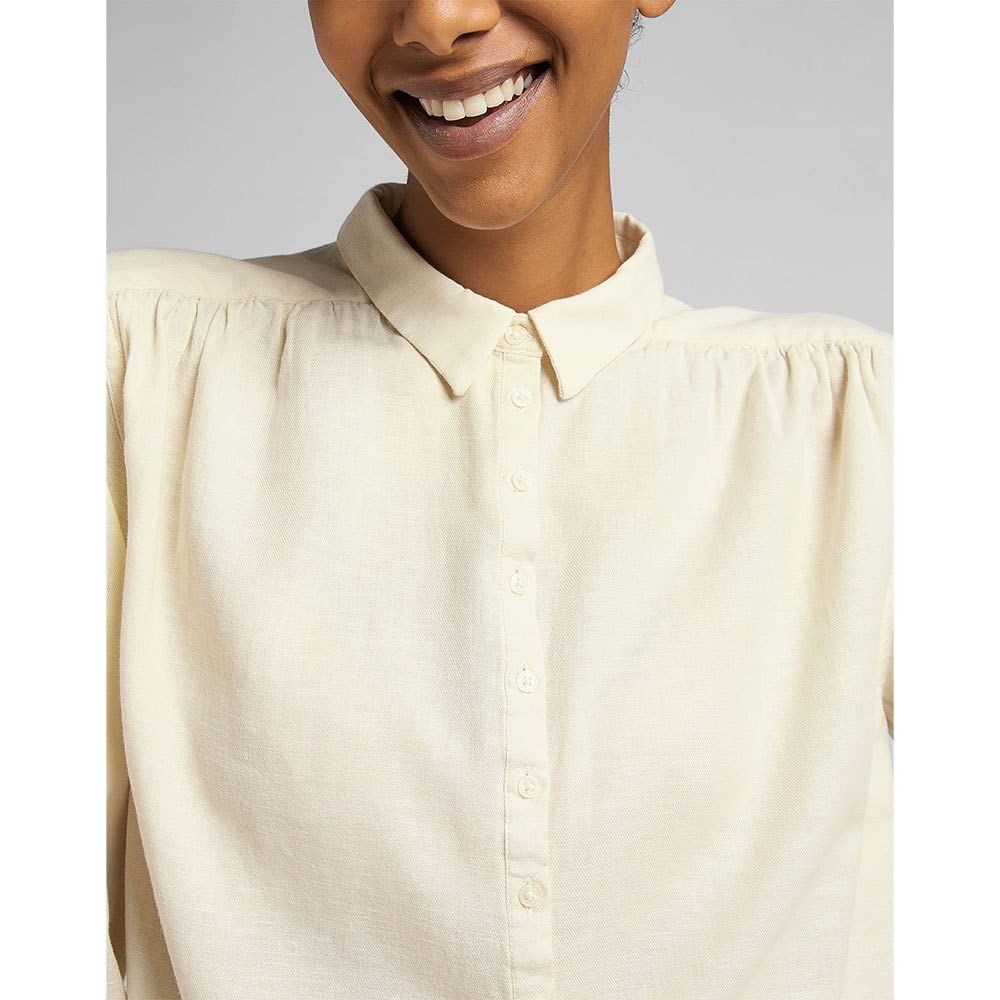 Lee Pintucked Relaxed Blouse Femme Écru Détendue