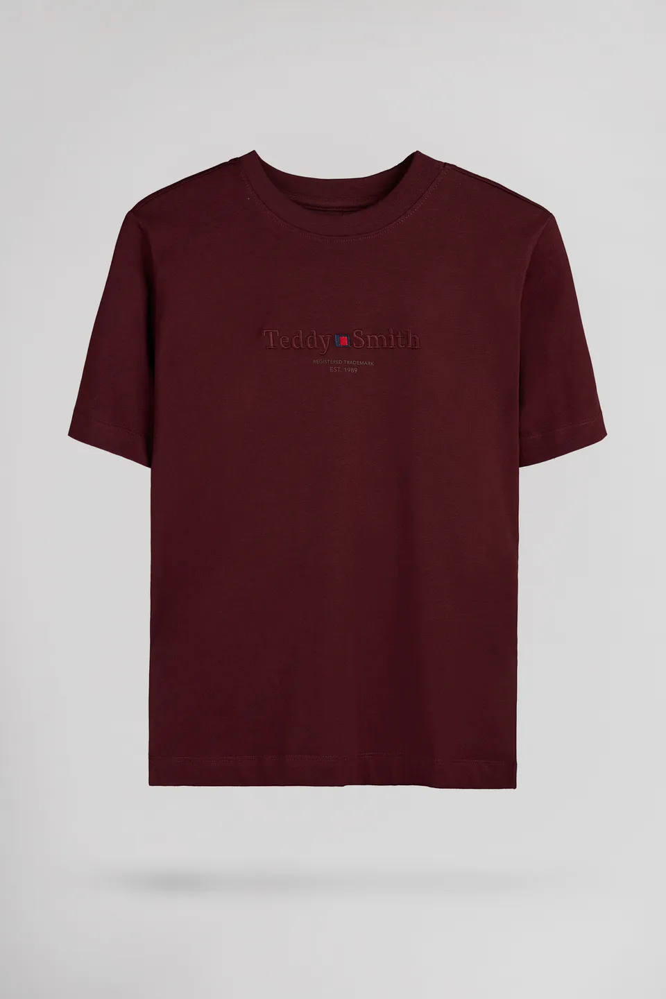 Teddy Smith T-Jim t-shirt bordeaux garçon coton