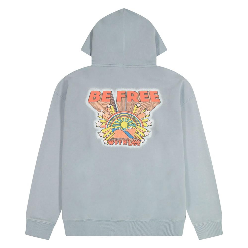 Lee Relaxed Graphic Hoodie sweat homme gris béton M