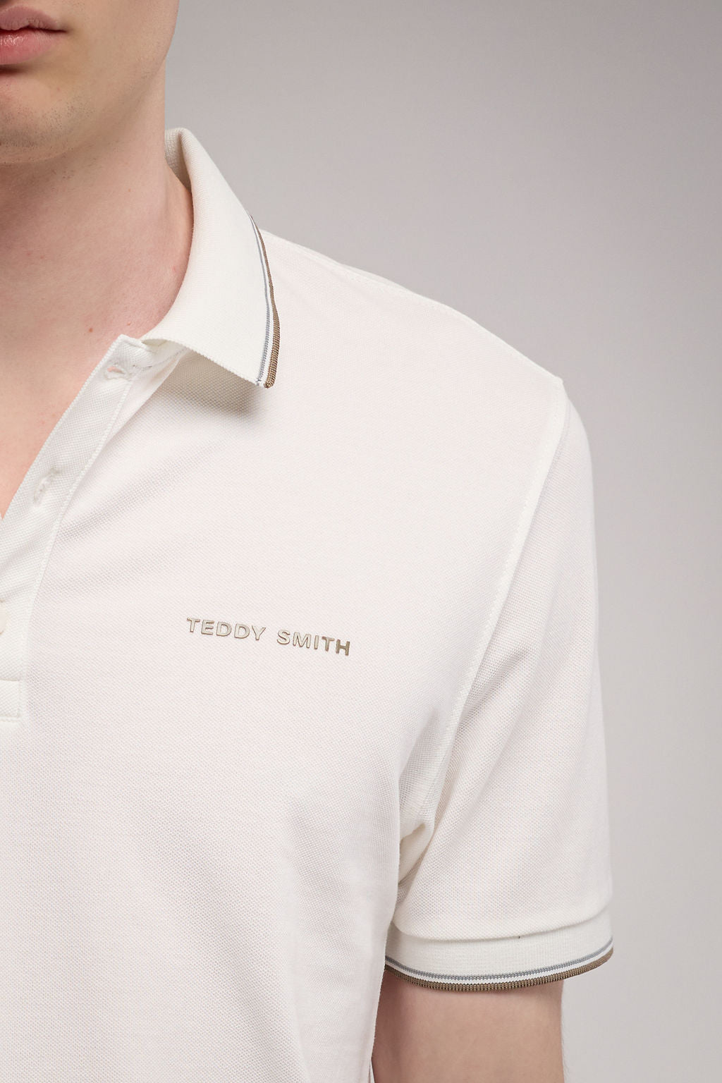 Teddy Smith Pasian 2 polo homme middle white droit