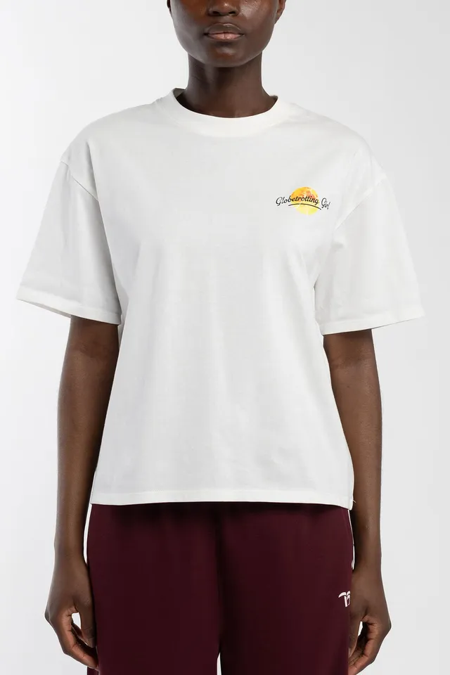 Teddy Smith T-Vibes MC Middle White t-shirt oversize blanc femme