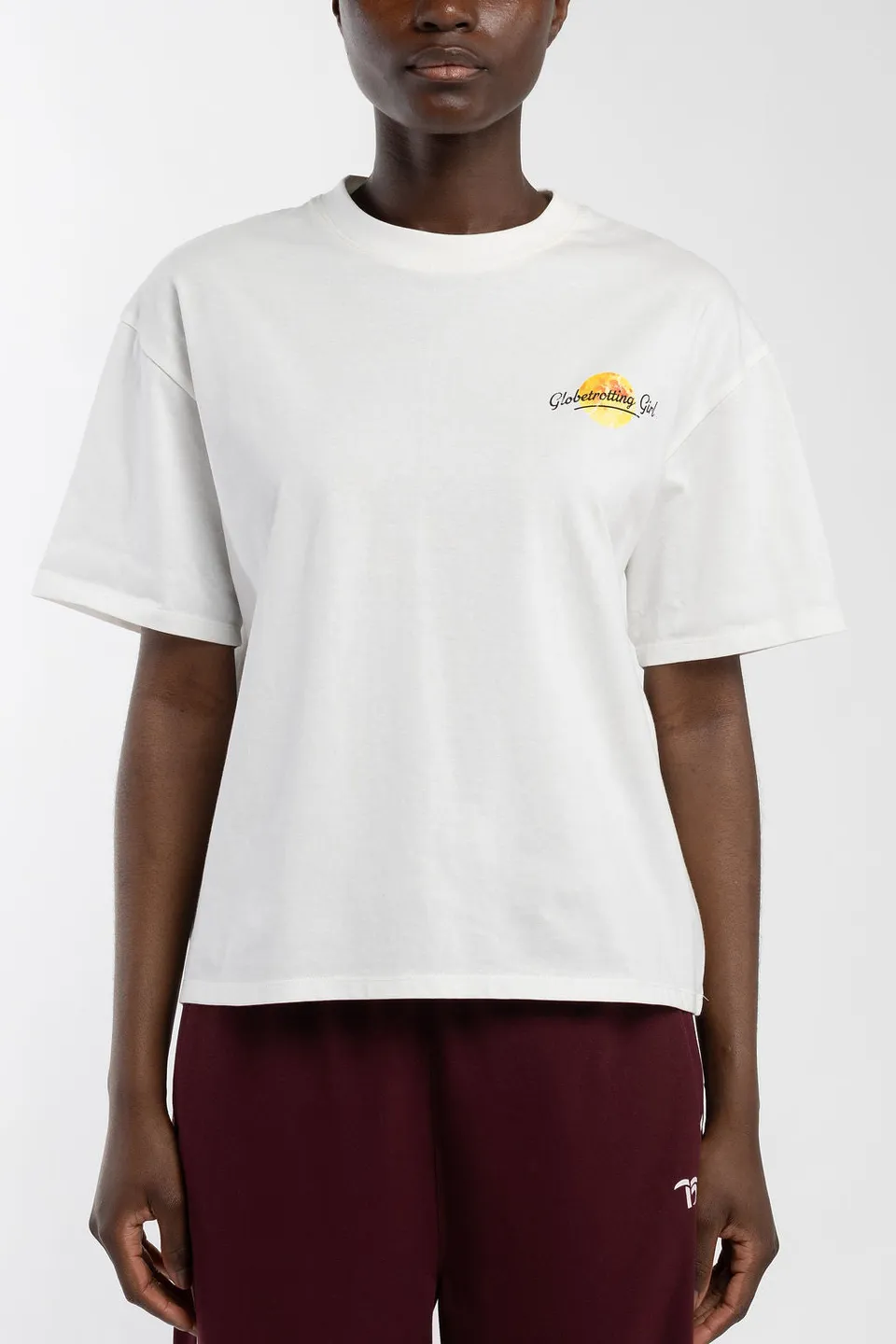 Teddy Smith T-Vibes MC Middle White t-shirt oversize blanc femme