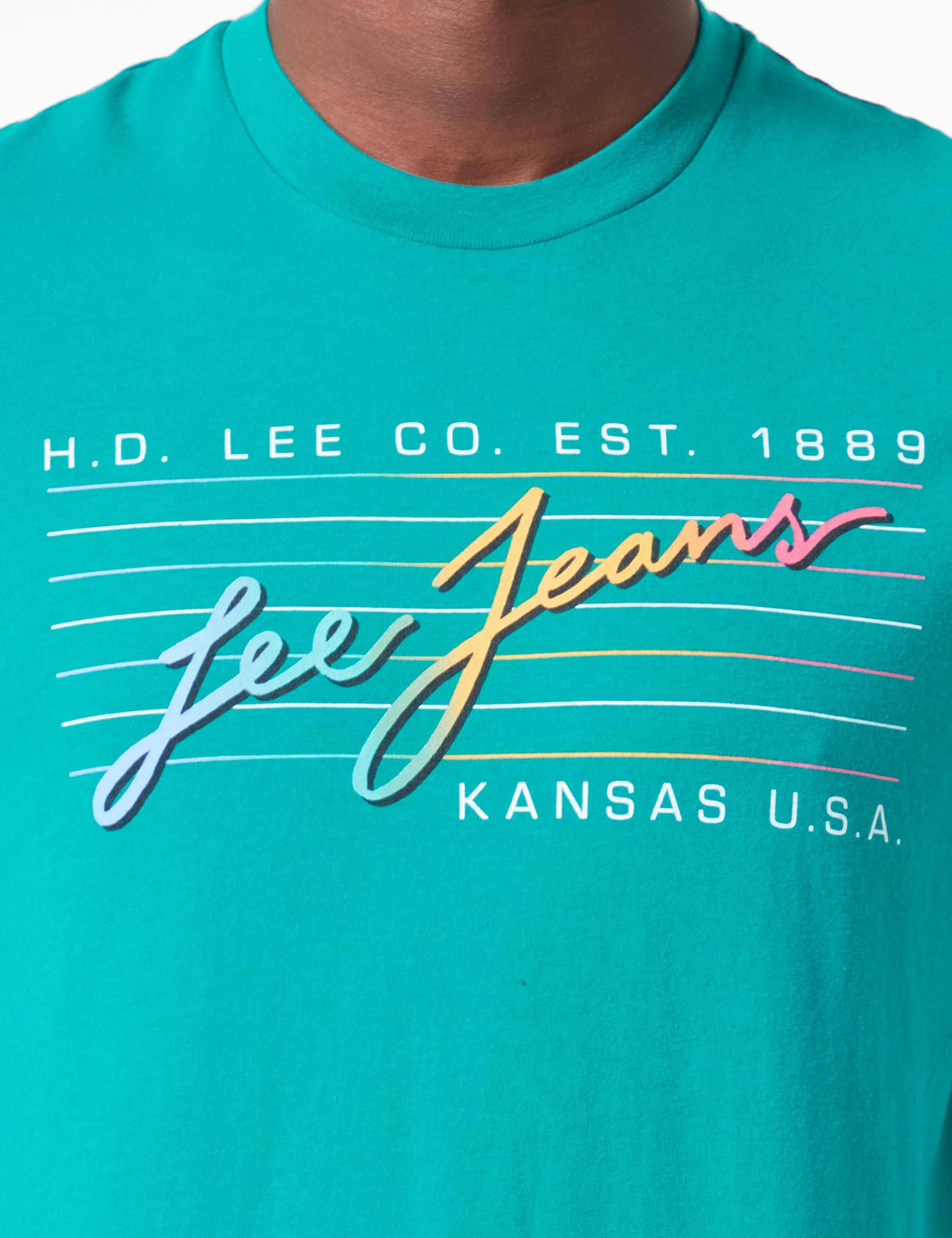 Lee t-shirt homme vert motif années 80 en coton