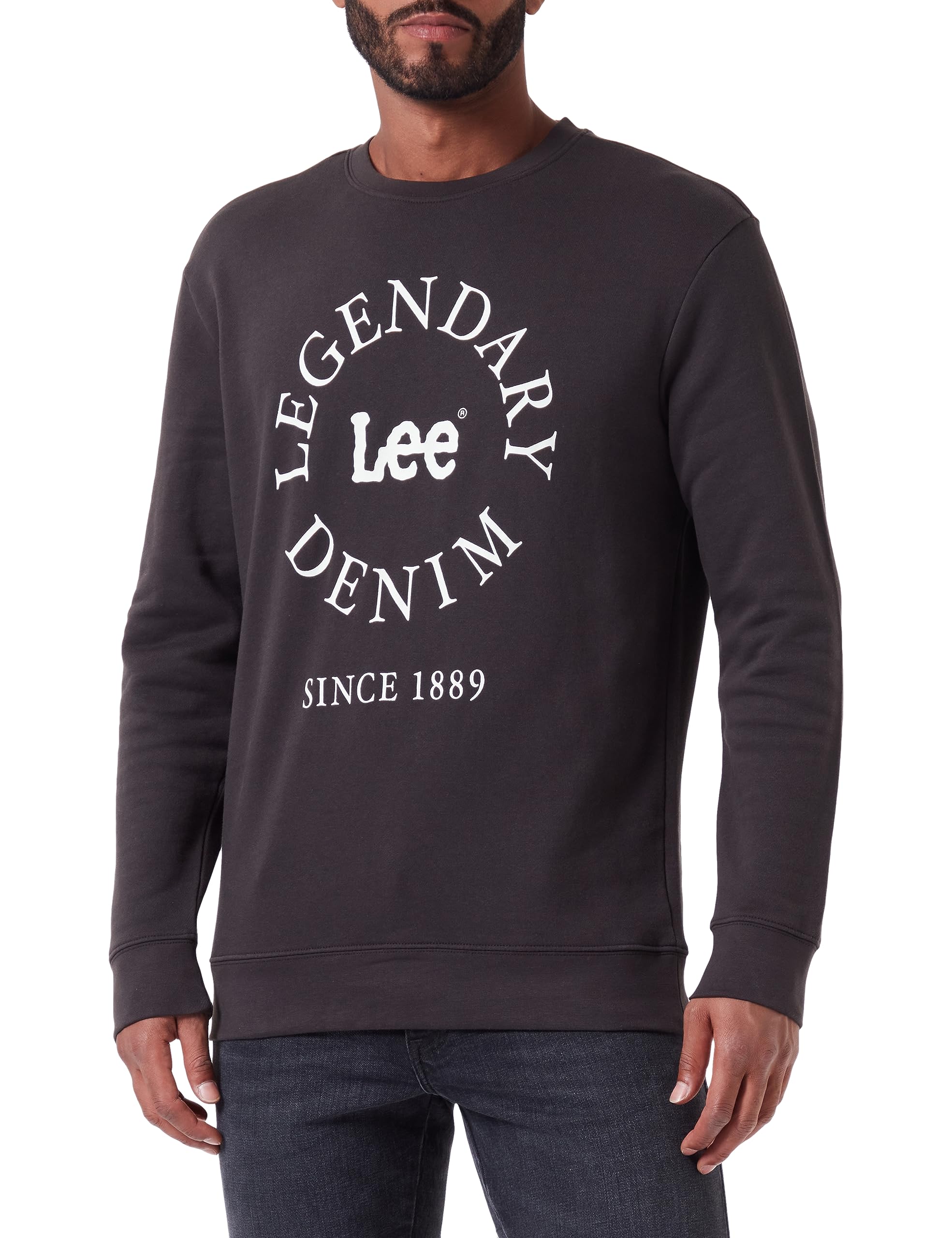 Lee Legendary sweat noir délavé molleton coton
