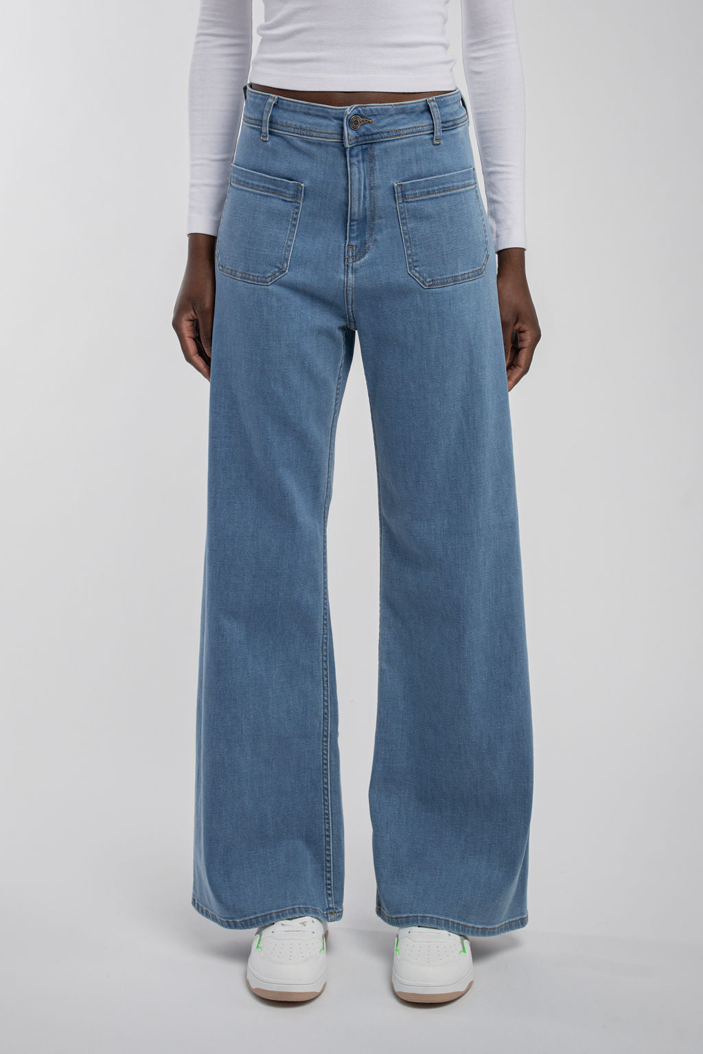 Teddy Smith P-Josefa 4PP jean flare indigo clair taille haute