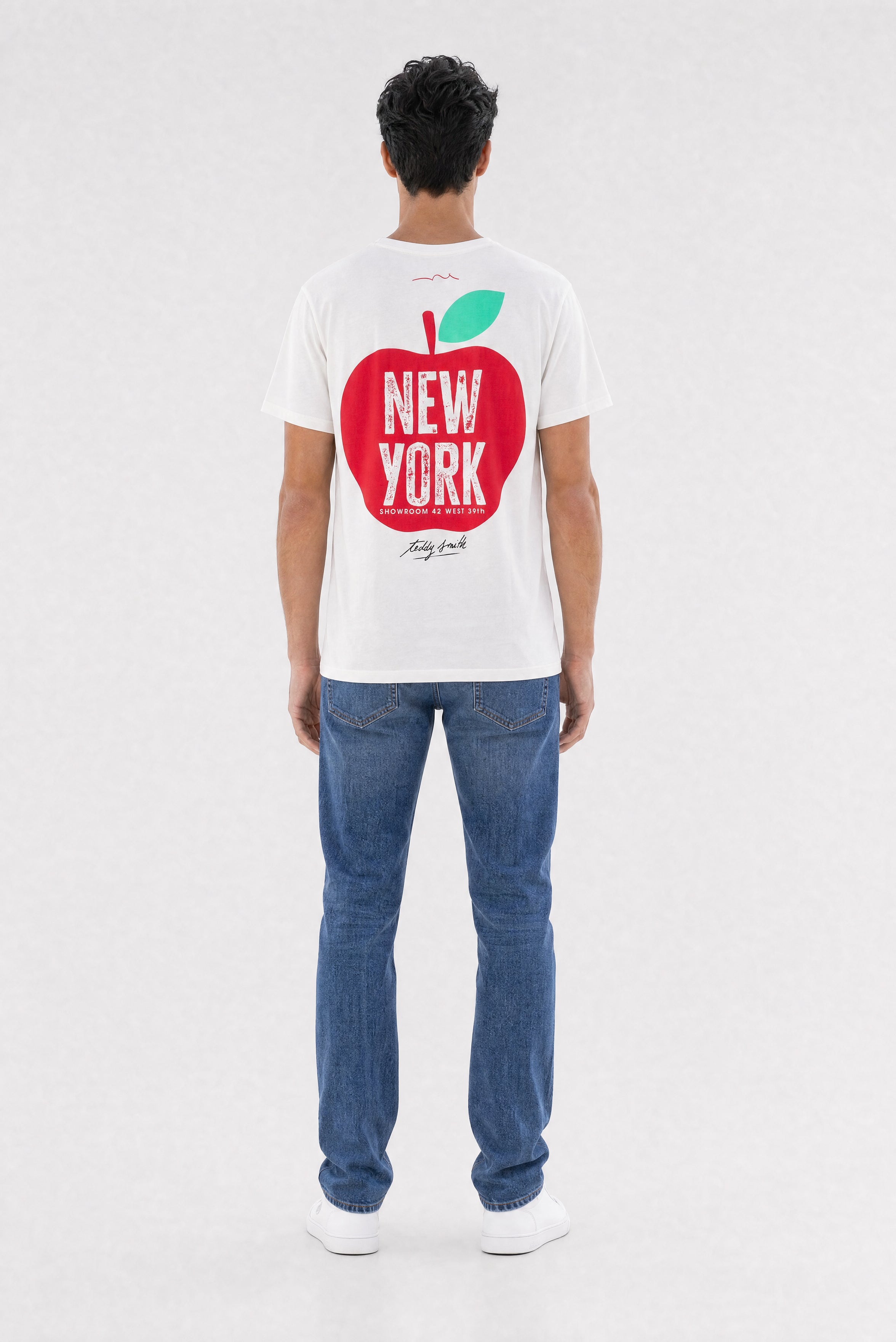 Teddy Smith T-Golden MC t-shirt blanc imprimé pomme coton