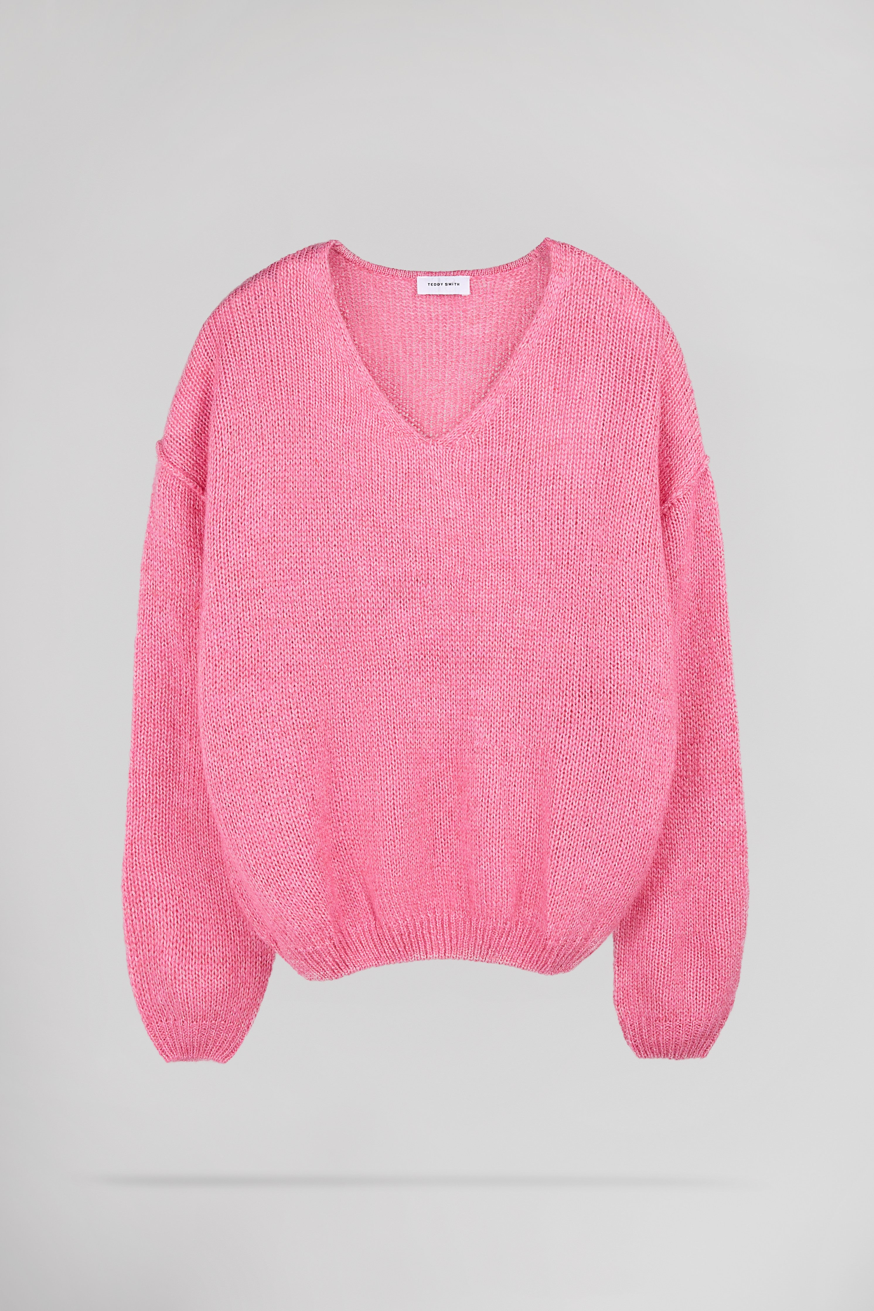 Teddy Smith P-Maggie pull laine rose col V ample