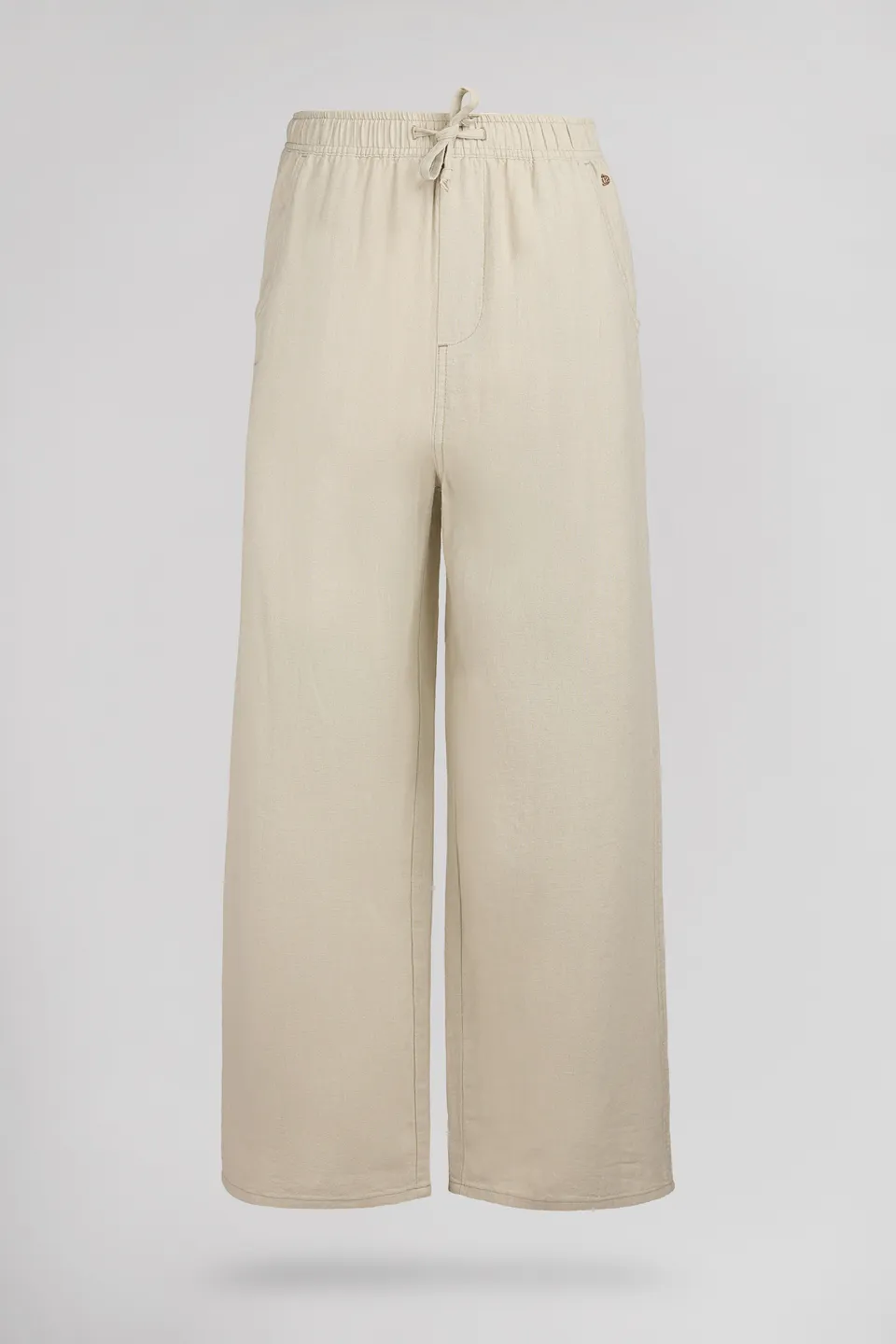 Teddy Smith P-Joan Wide pantalon lin fille grège