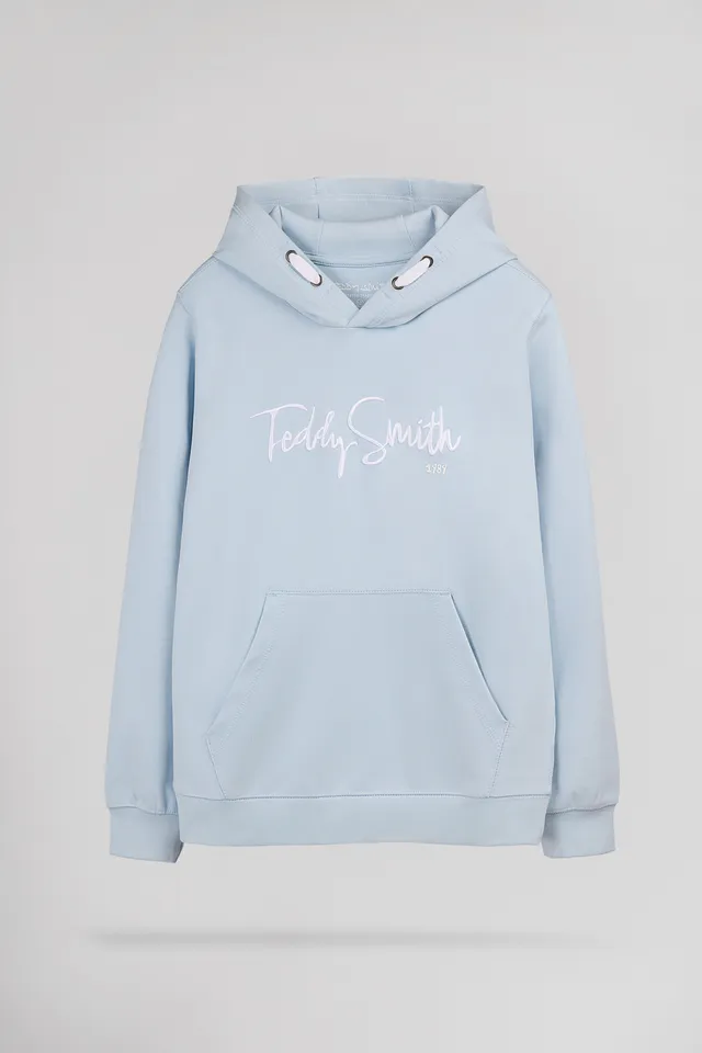 Teddy Smith S-Evry Hoody sweat garçon bleu pastel coton