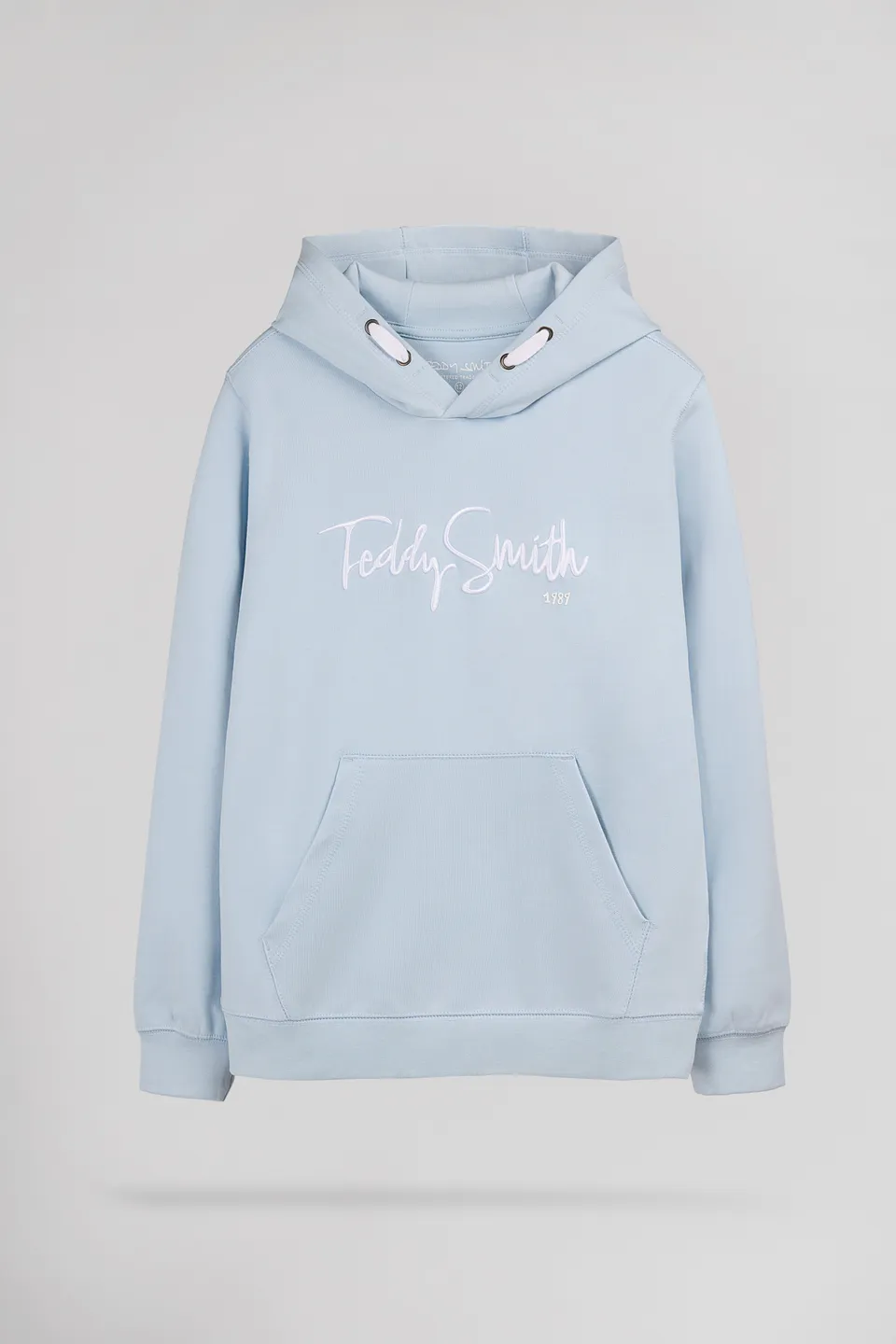 Teddy Smith S-Evry Hoody sweat garçon bleu pastel coton