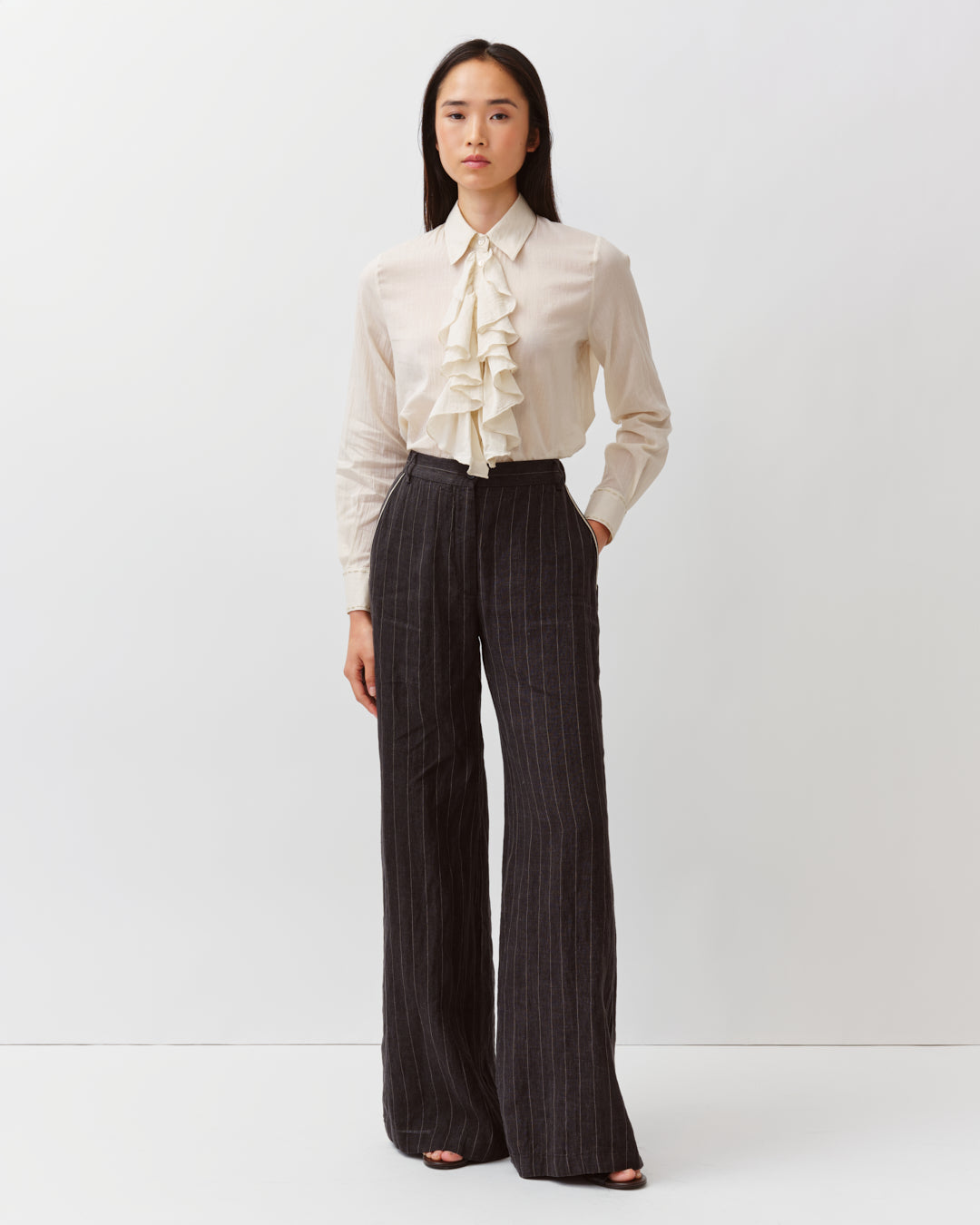 Diega Piedro pantalon noir ecru large