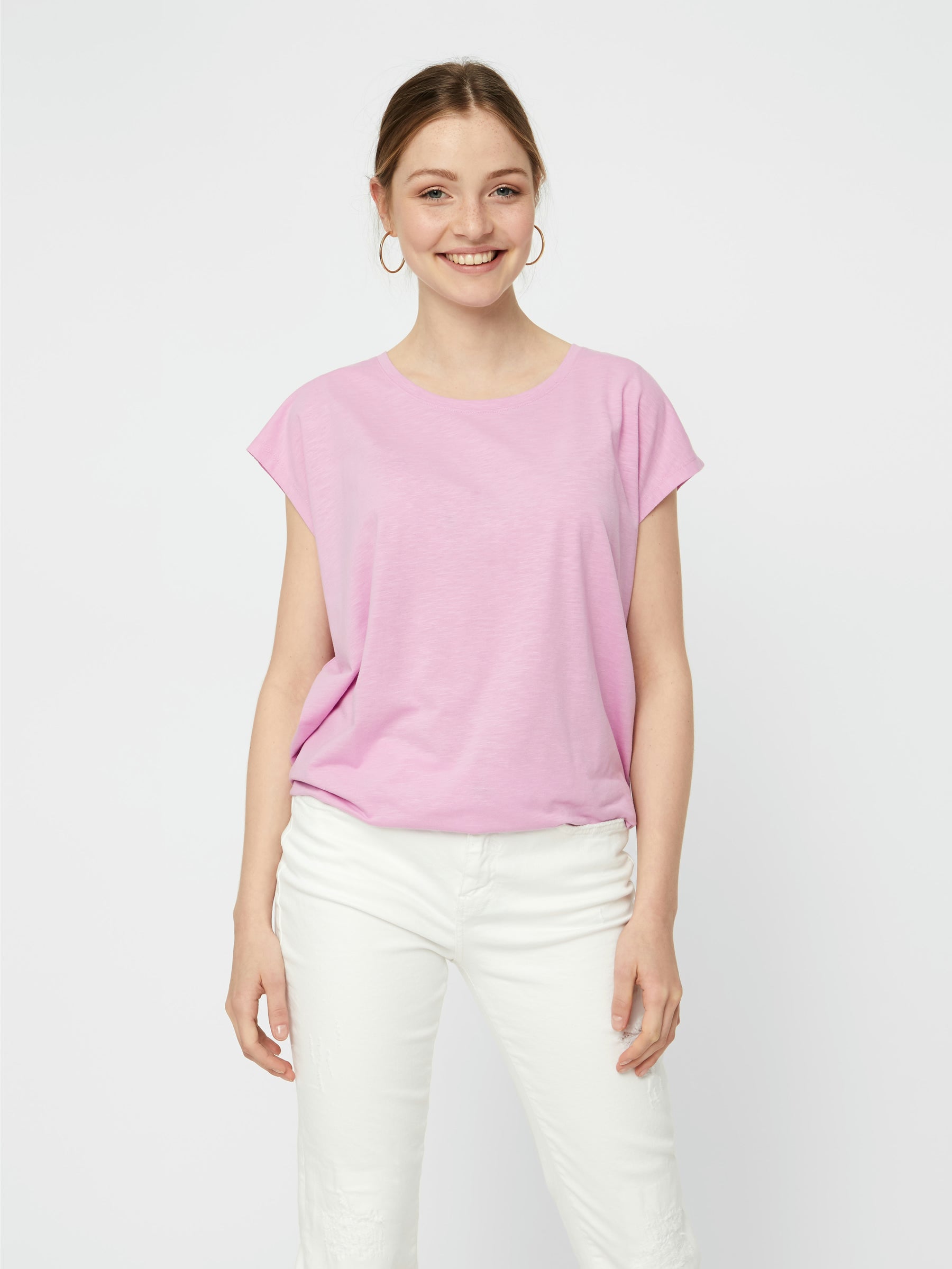 Noisy May t-shirt oversize col rond dos long