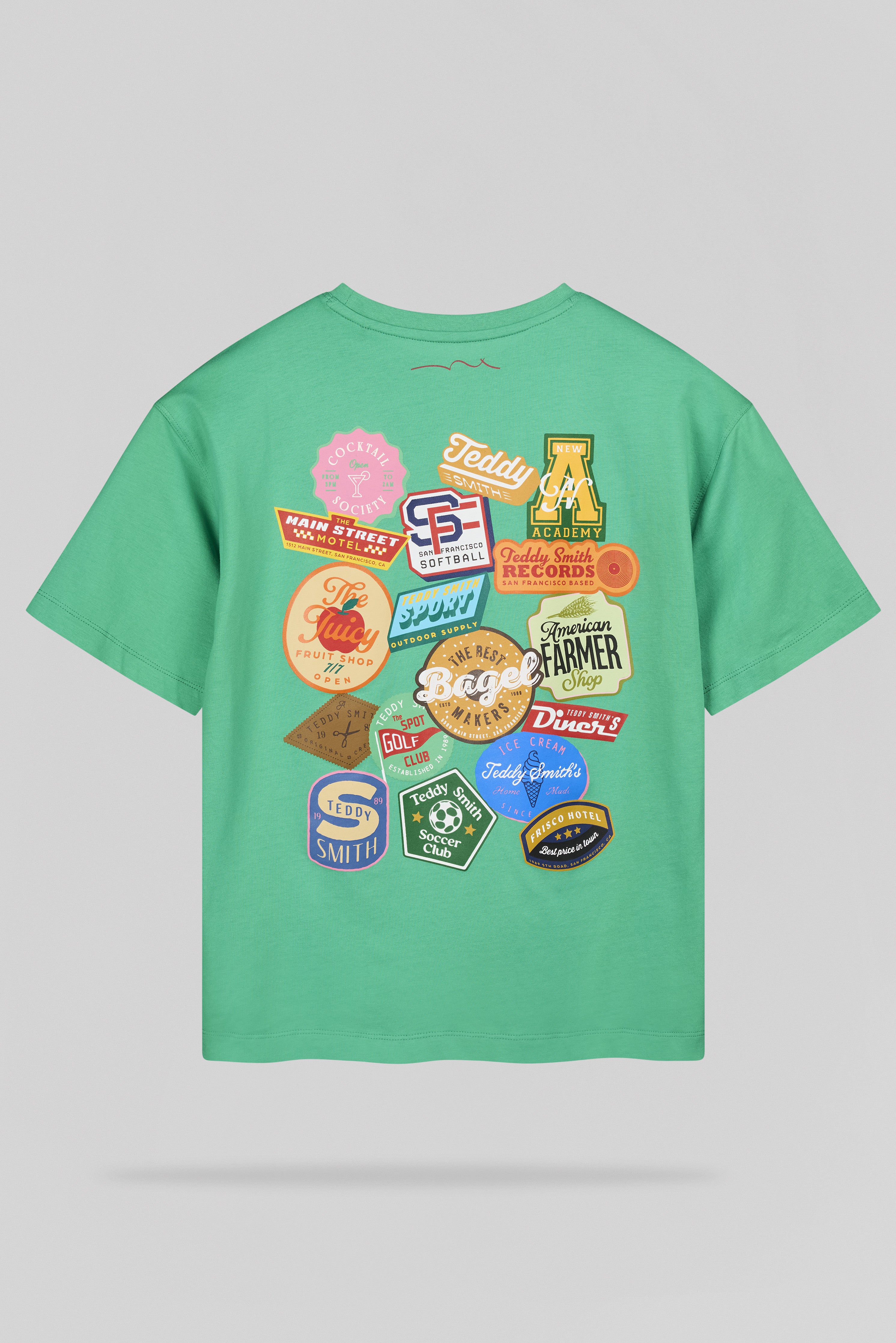 Teddy Smith T-Badge MC JR t-shirt enfant Candy Green badges