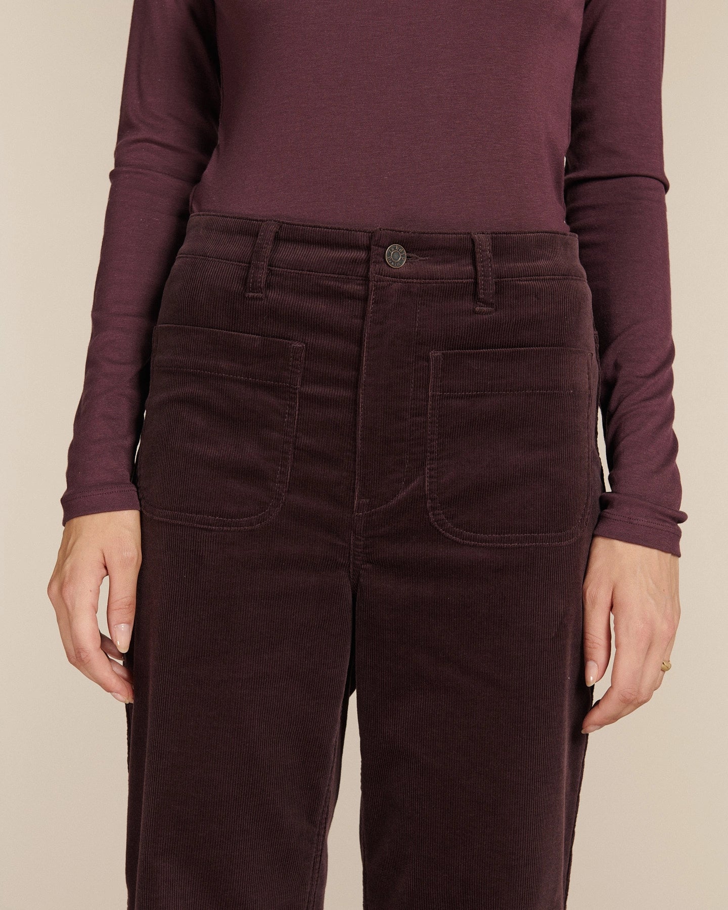Labdip Samuel pantalon velours berry taille haute