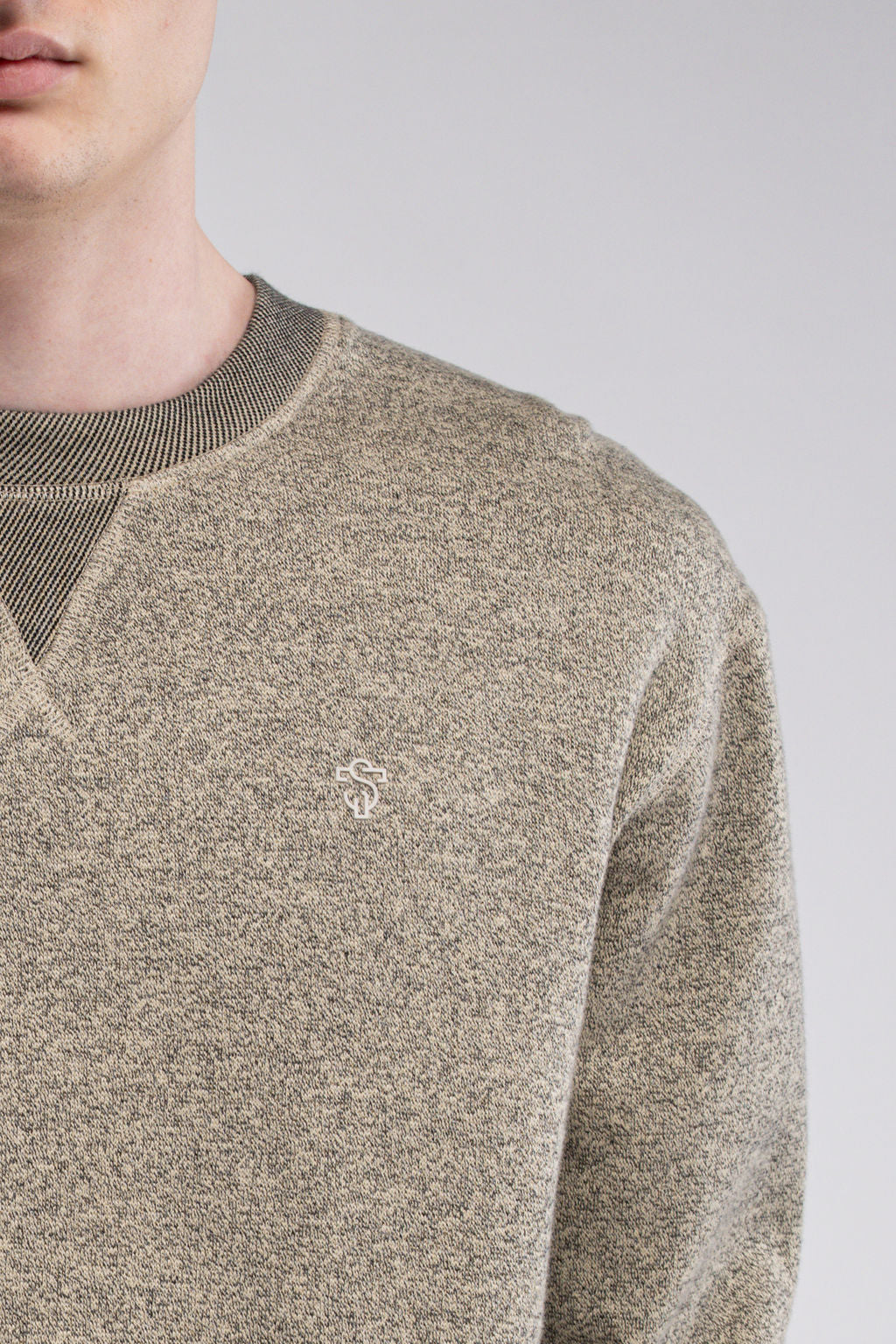 Teddy Smith S-Yanis RC sweat homme beige chiné loose