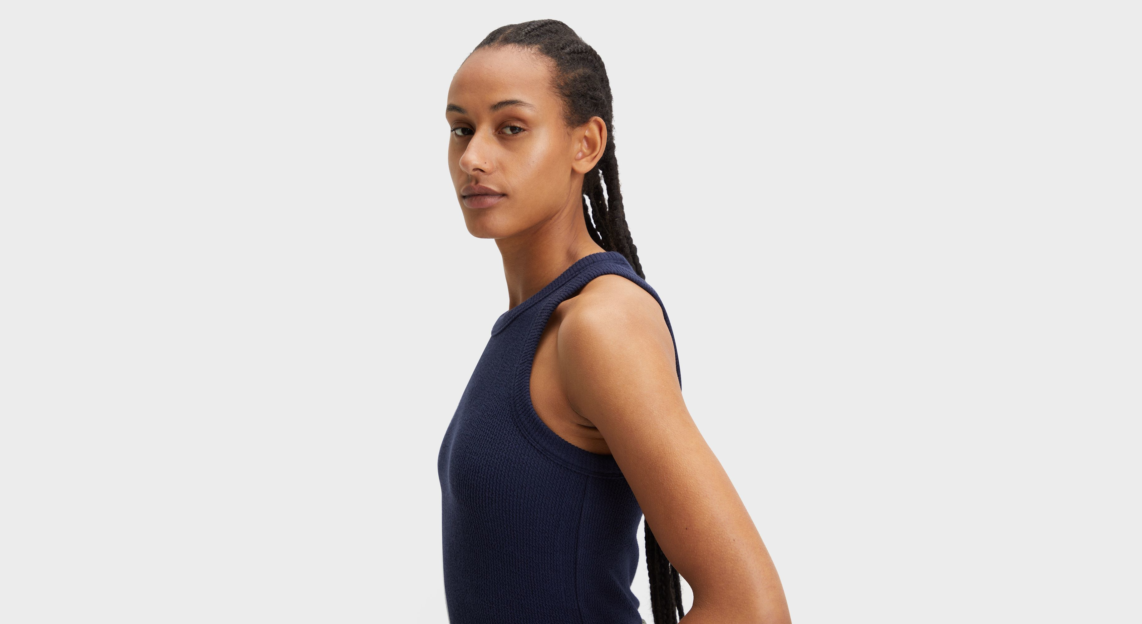Dockers Rib Tank Lofi Knit débardeur bleu coupe slim