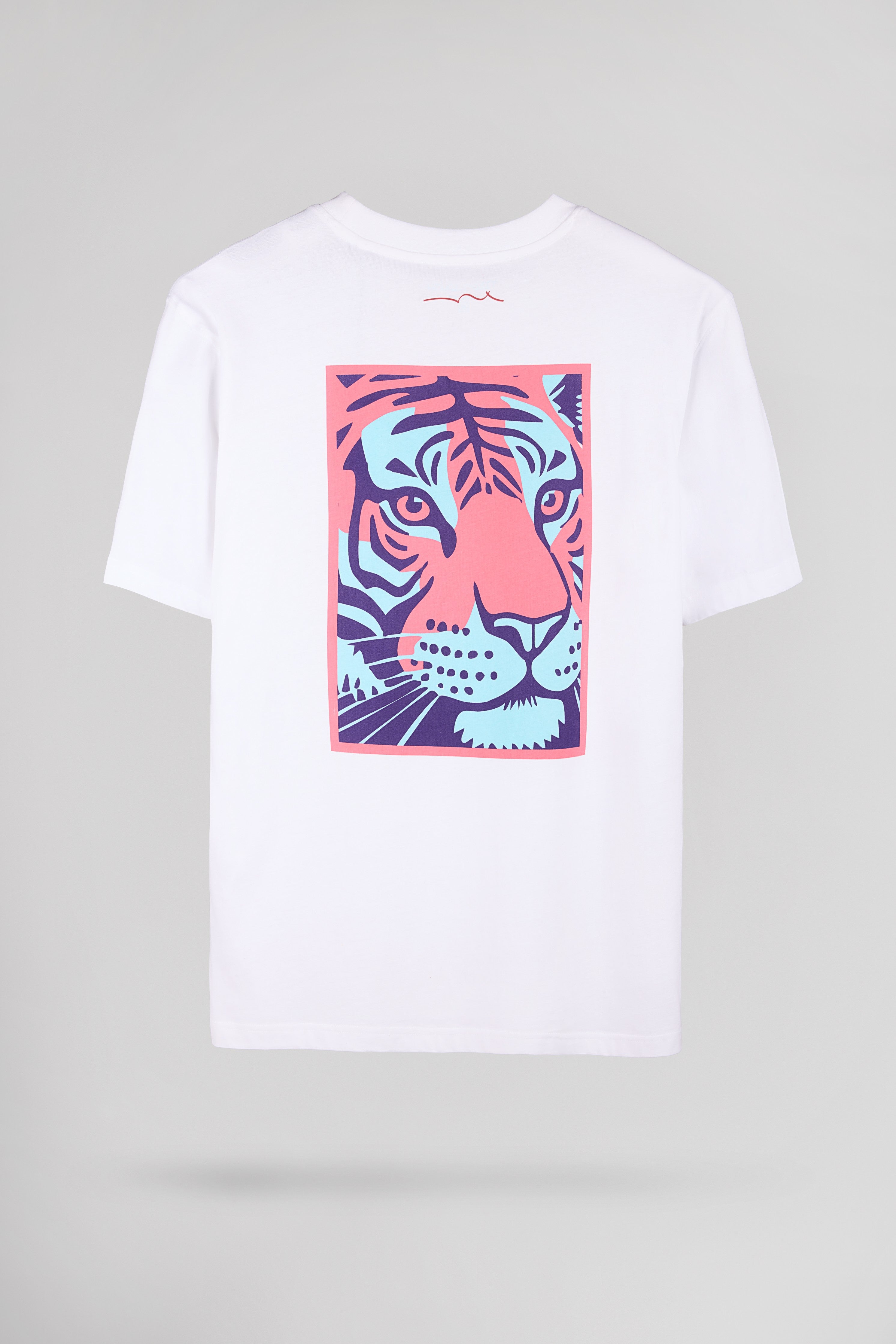 Teddy Smith T-Tiger MC t-shirt blanc tigre regular fit