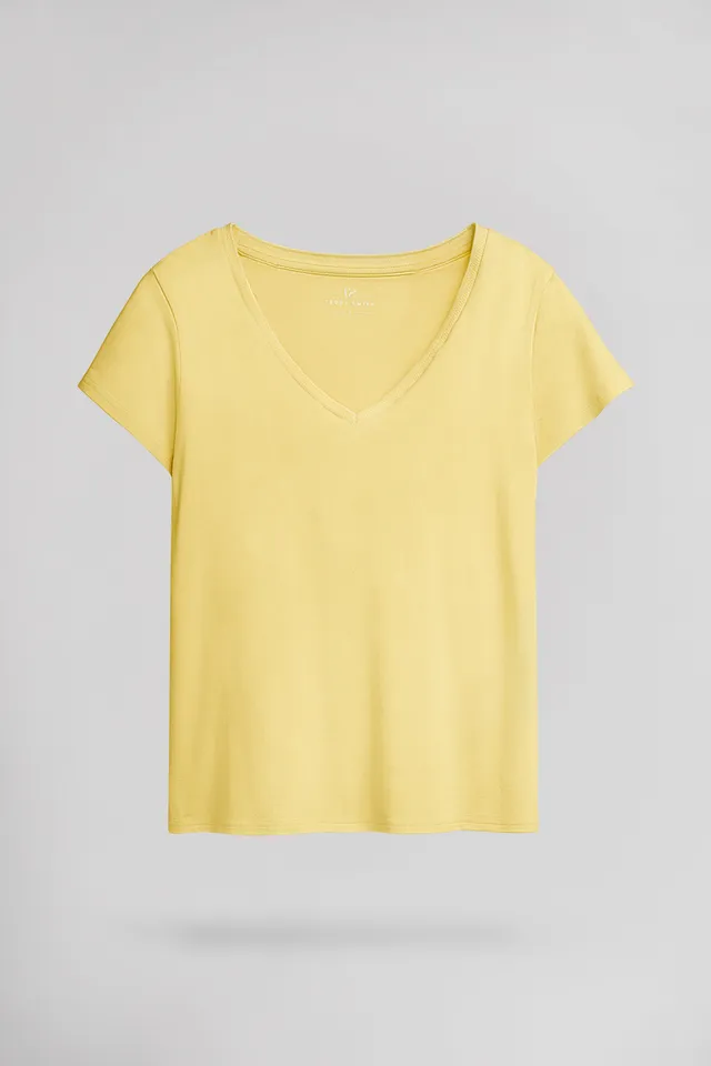 Teddy Smith T-Mia MC t-shirt jaune citron modal