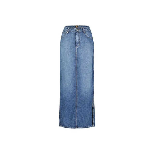 Lee Side Slit Maxi Skirt jupe 28W Weekend Chill denim
