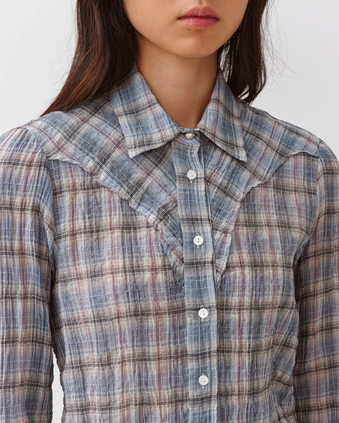 DIEGA COSTELINA chemise ciel prune western