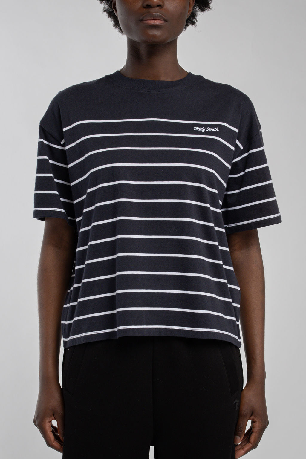 Teddy Smith T-Carla Stripes t-shirt bleu marine rayé