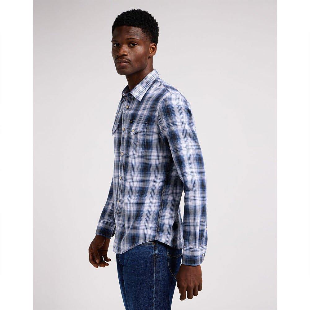 Lee Clean Western chemise homme Drama Blue coupe regular