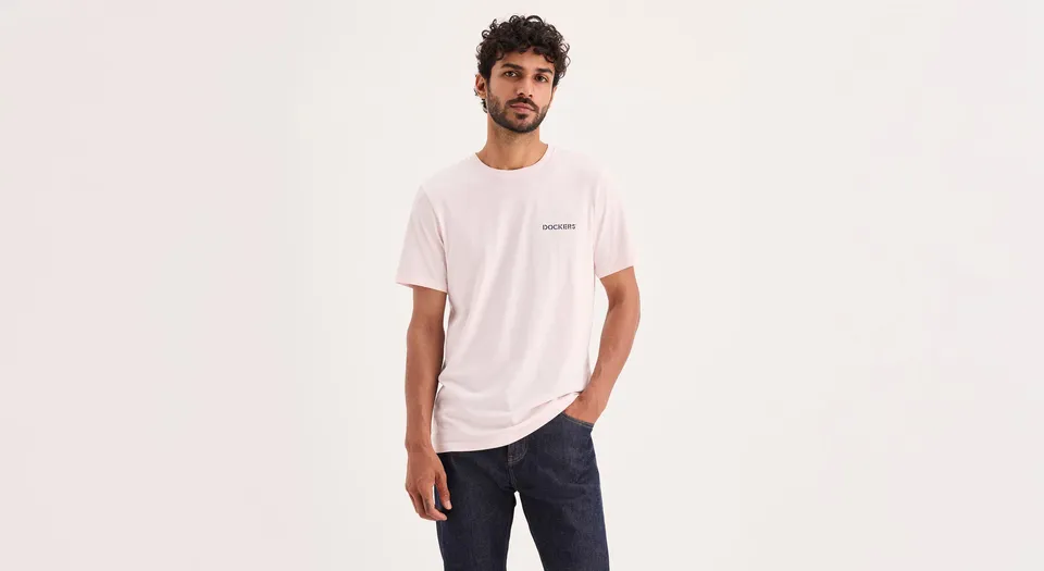 Dockers Graphic Tee T-shirt slim rose coton