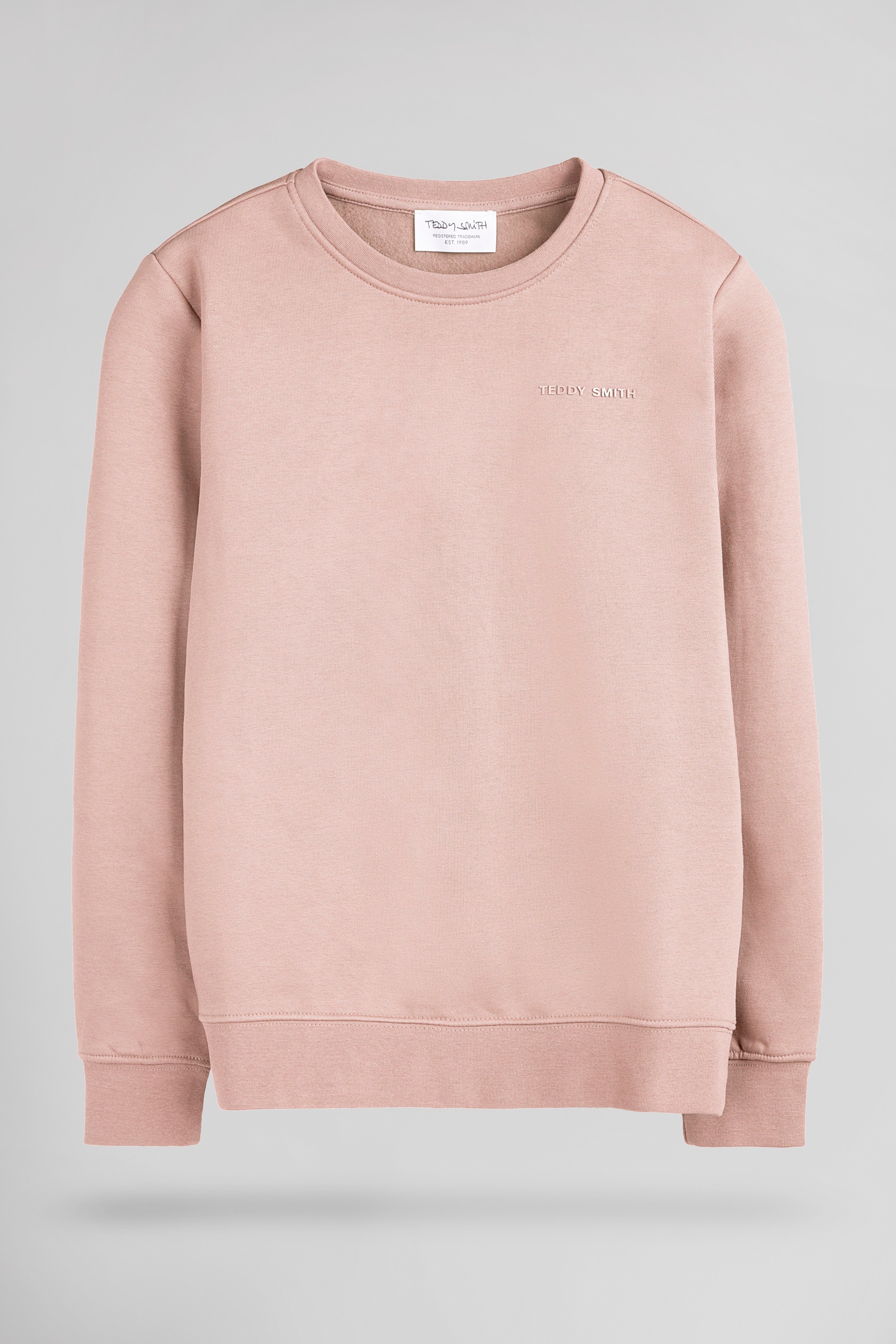Teddy Smith S-Nark RC JR sweat rose pastel col rond