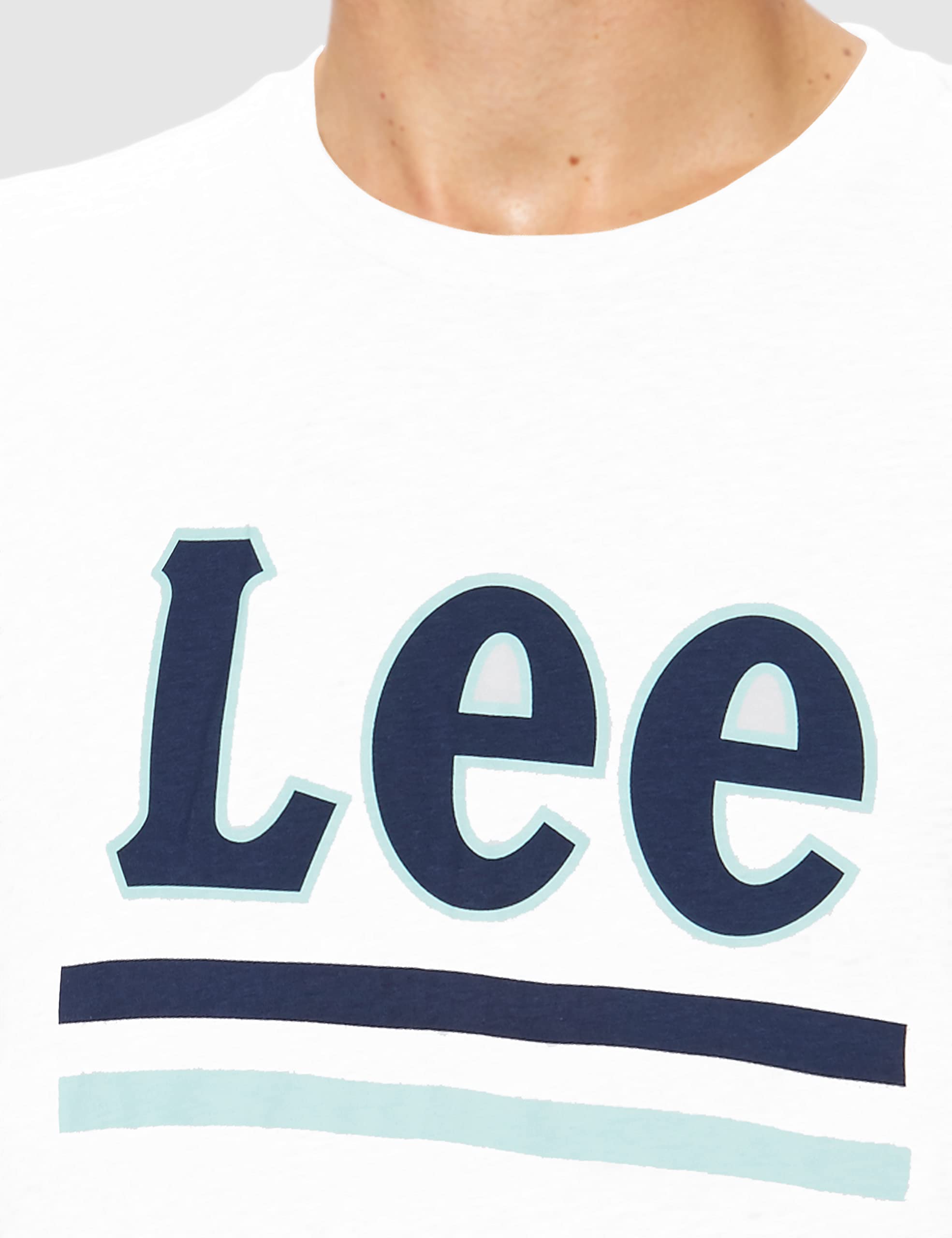 Lee Stripe Tee T-shirt homme blanc coupe régulière