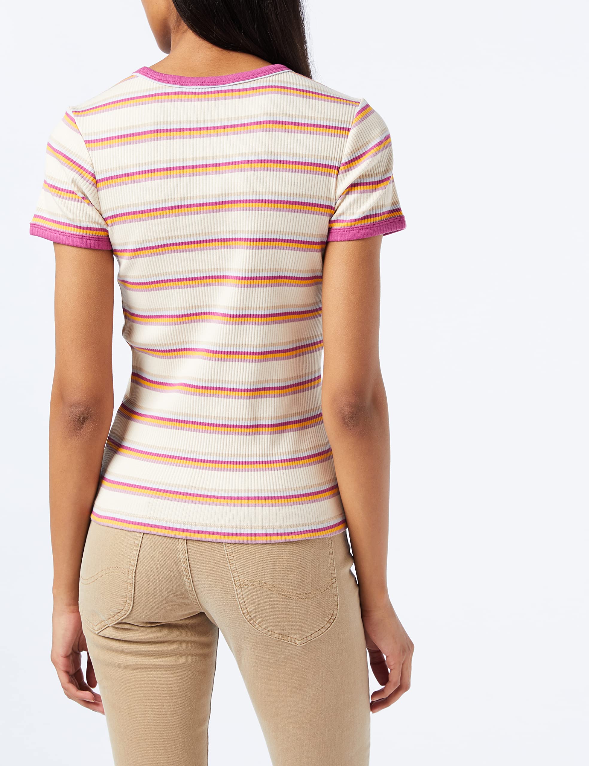 Lee Stripe Tee t-shirt femme rayures thé doré