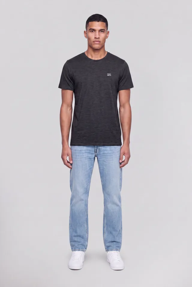 Teddy Smith The Tee 1 t-shirt mélange noir blanc chiné