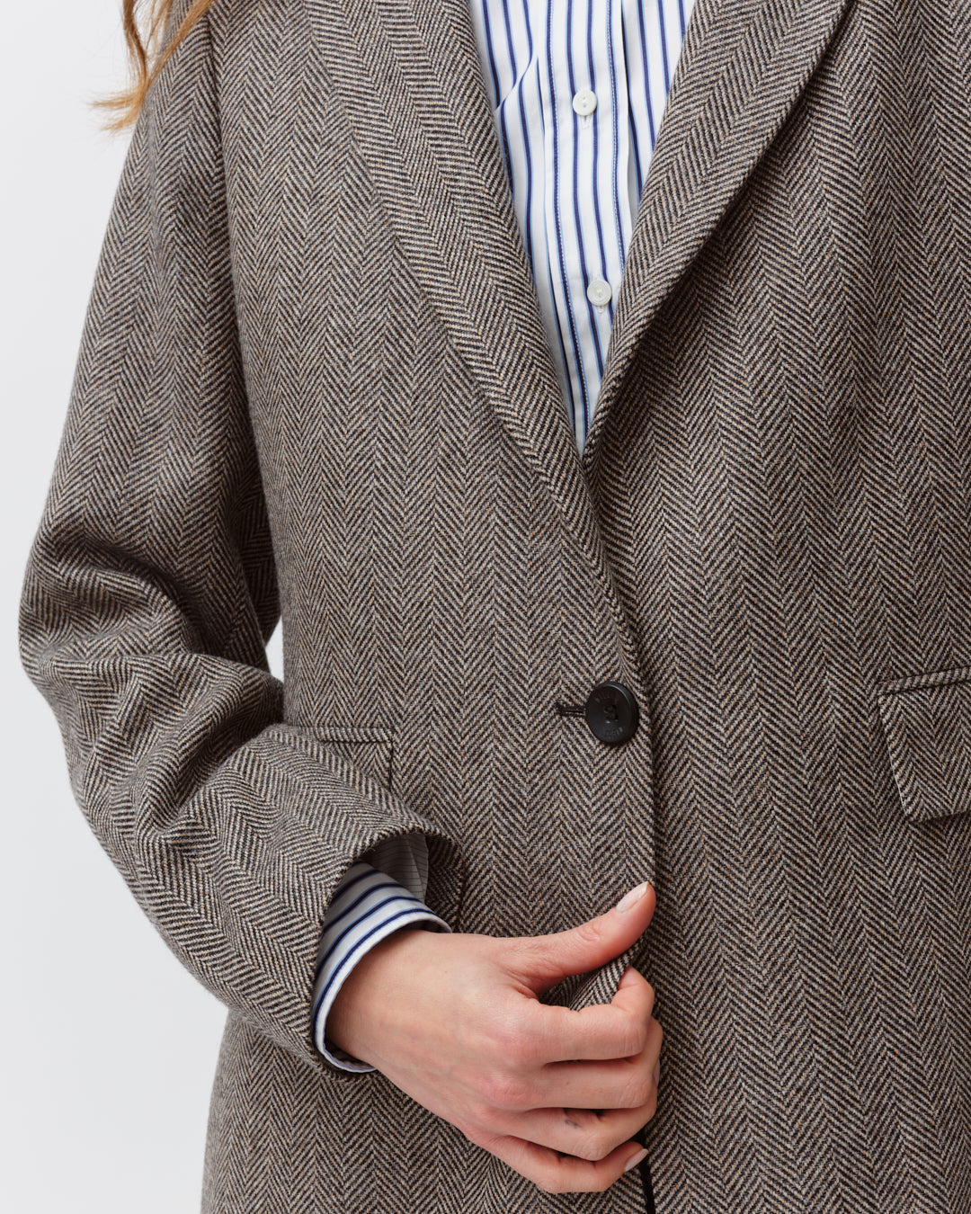 DIEGA VAQUIO veste chevron noir écru oversize