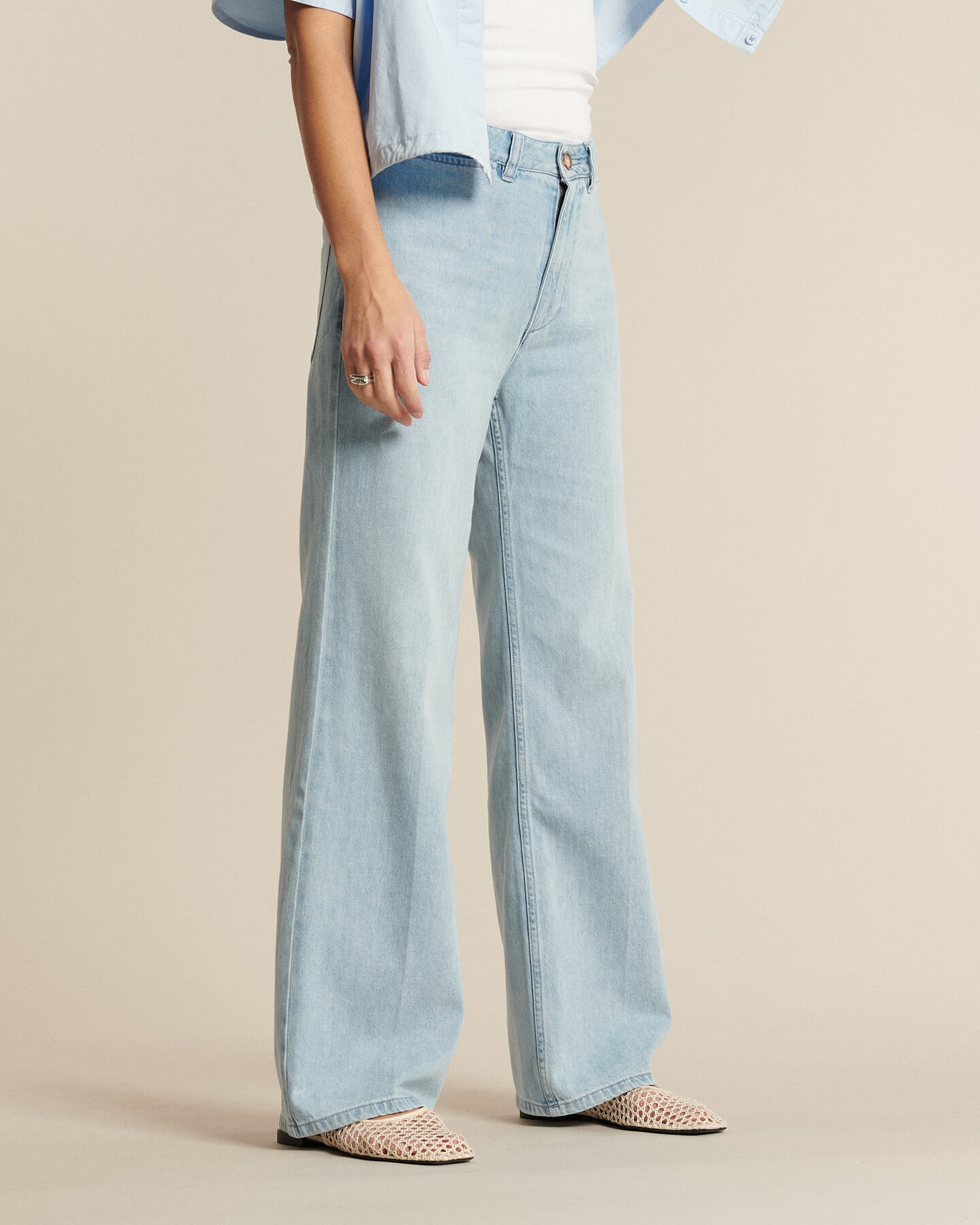 Labdip Swann IN 00 jean large taille haute bleu clair