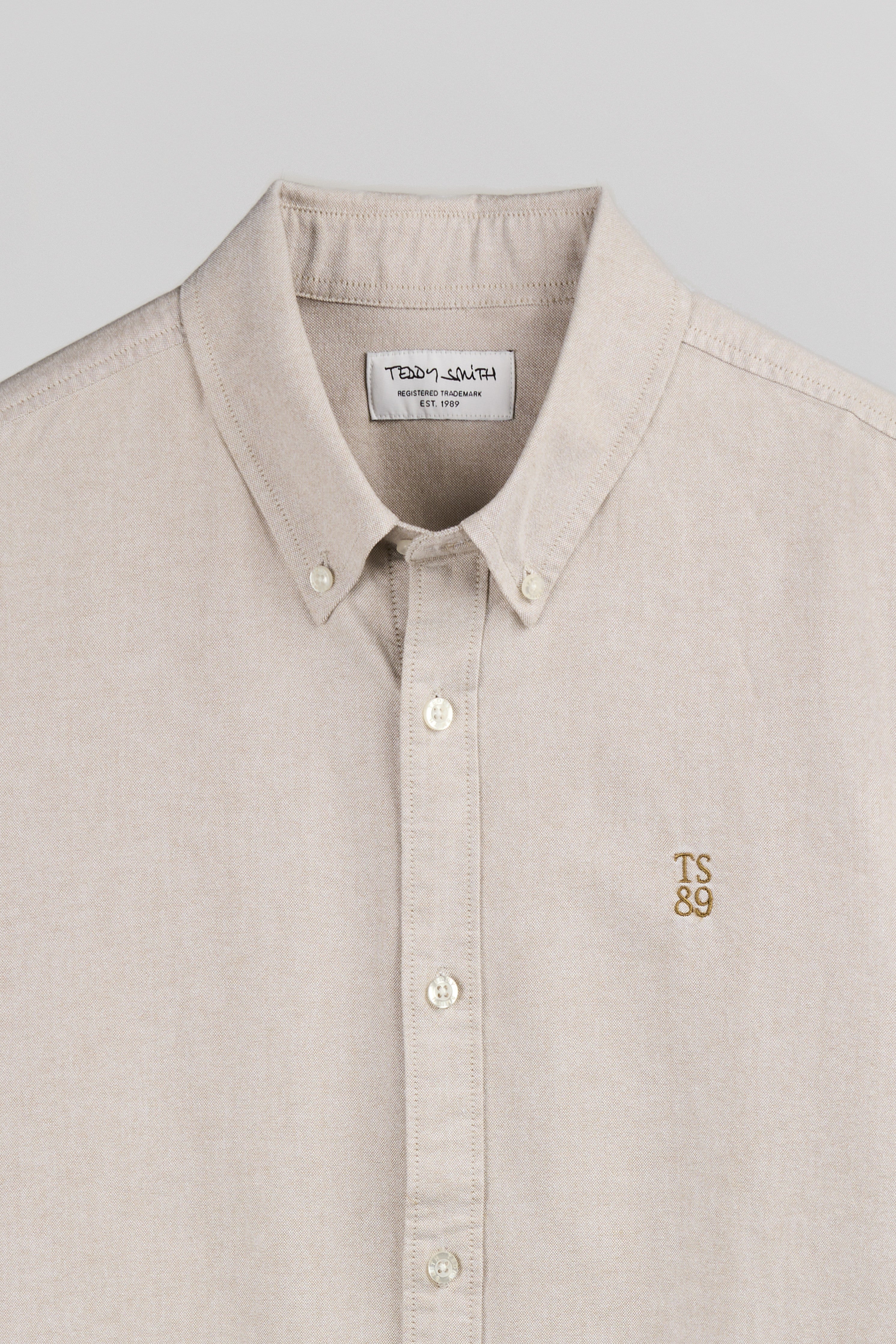 Teddy Smith C-Stan chemise oxford beige coton homme