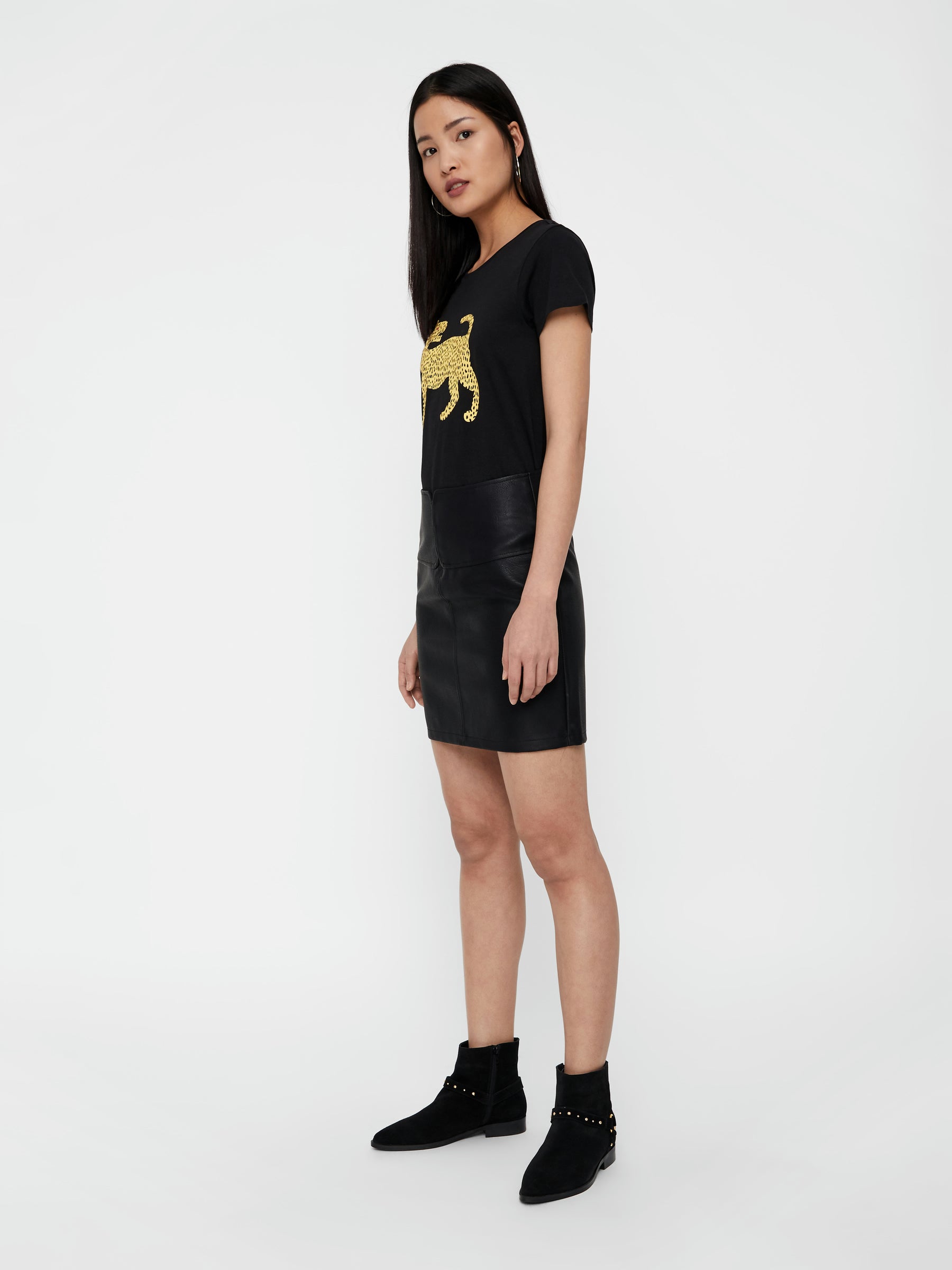 Noisy May t-shirt manches courtes col rond tigre