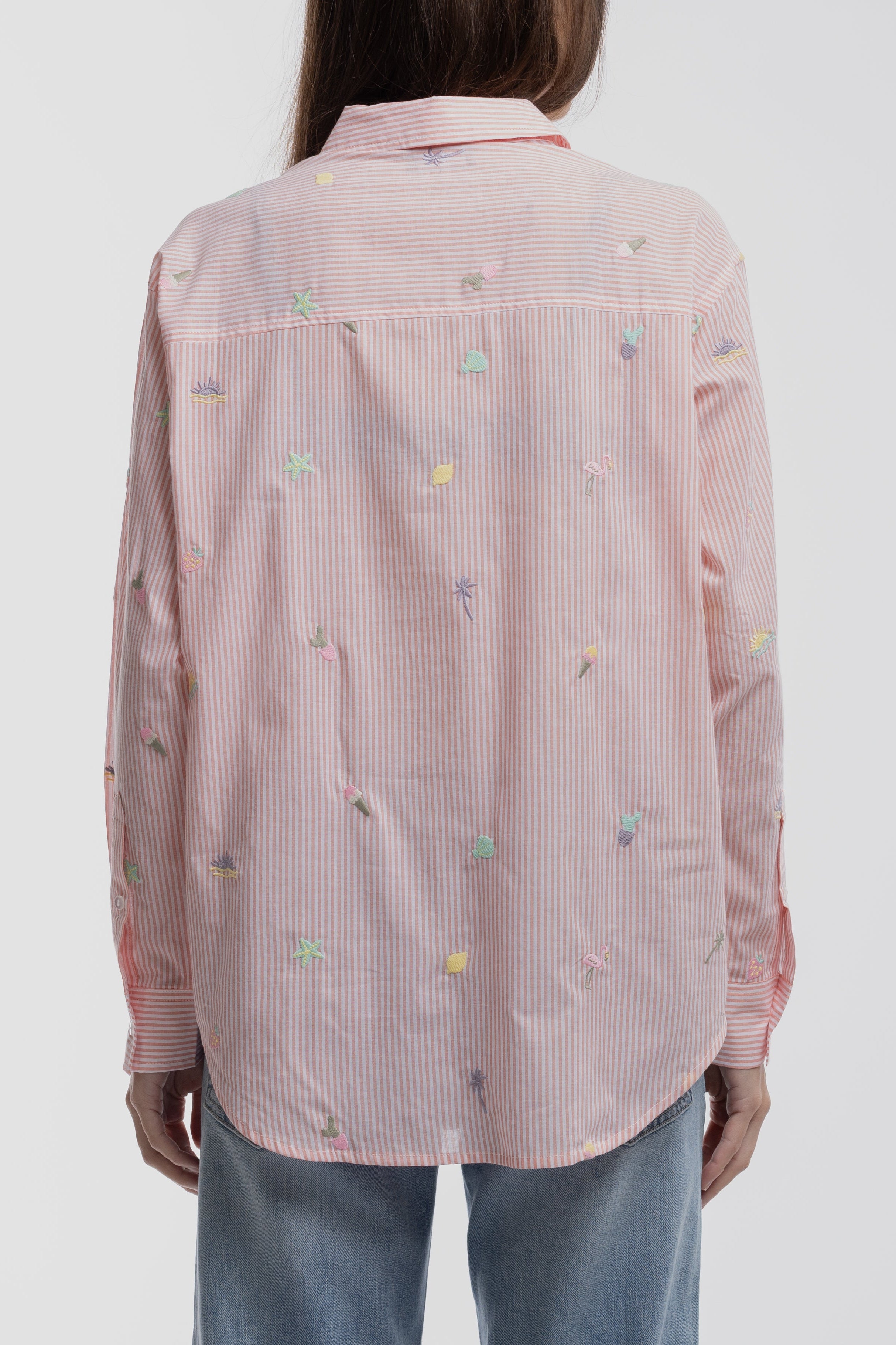 Teddy Smith C-LouisY ML Peach chemise femme voile coton