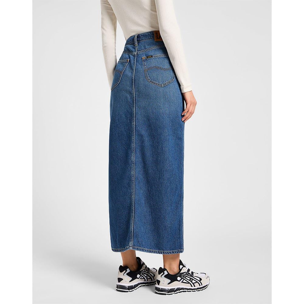 Lee Side Slit Maxi Skirt jupe 28W Weekend Chill denim