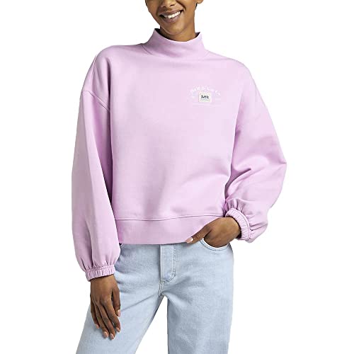 Lee Highneck Volume Sleeve sweat femme violet