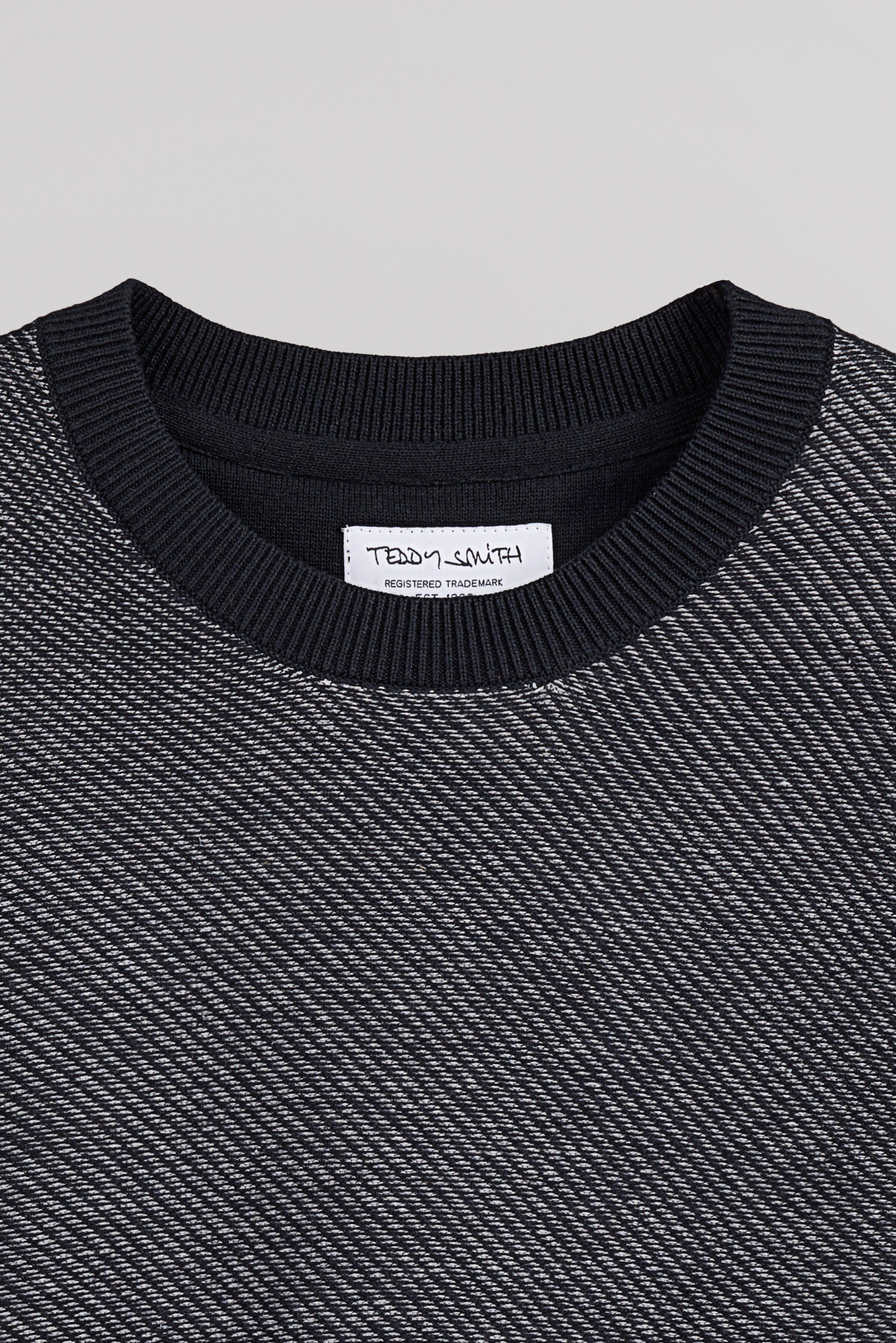 Teddy Smith P-Milan 2 pull col rond bleu marine coton
