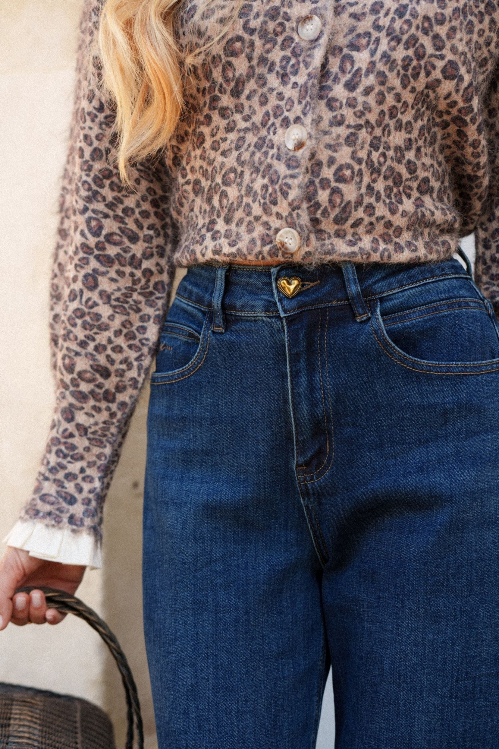 Maison Onado Basile jean wide bleu délavé taille haute